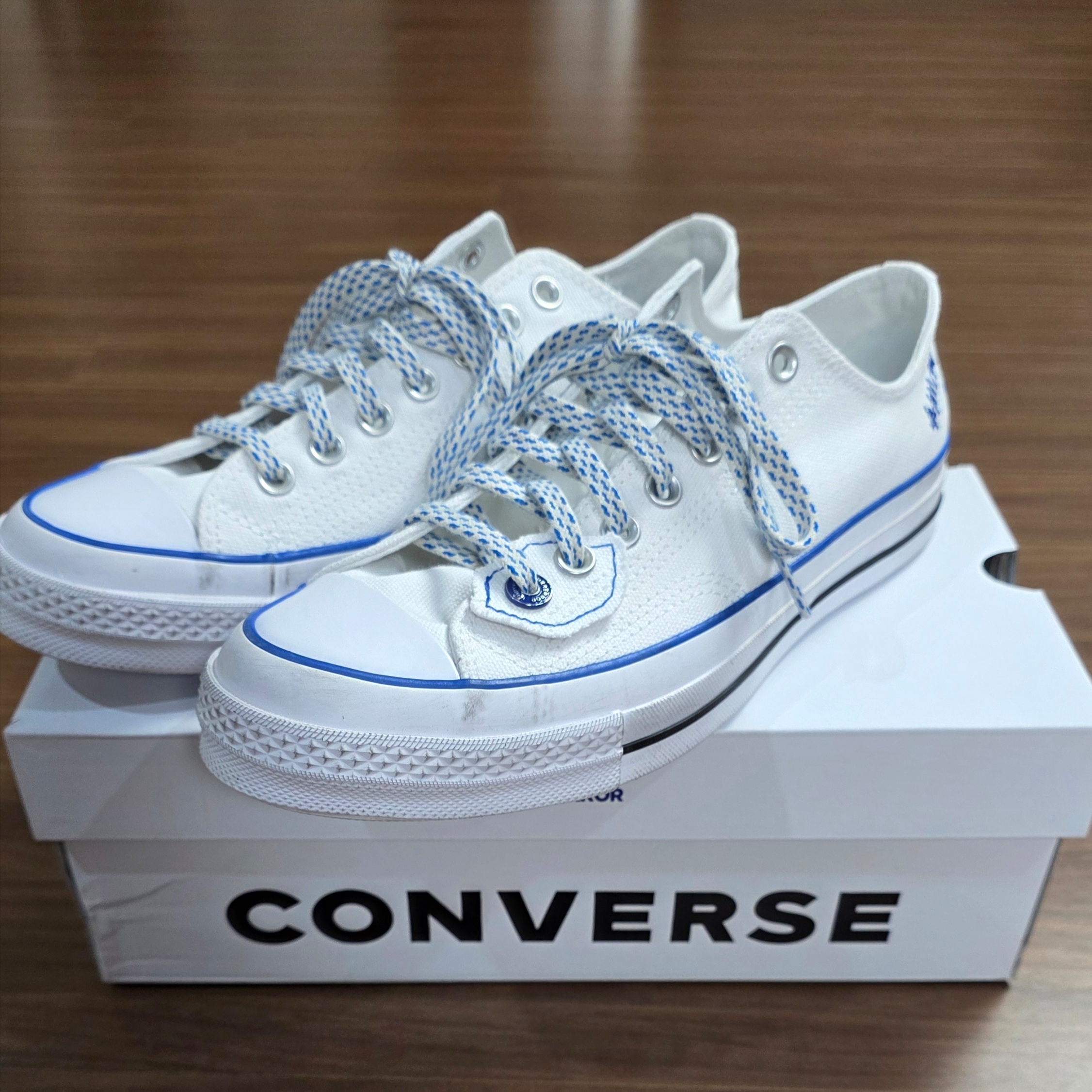 Converse x Ader Error Sig; Chuck 70 Low White Blue 착용 스타일
