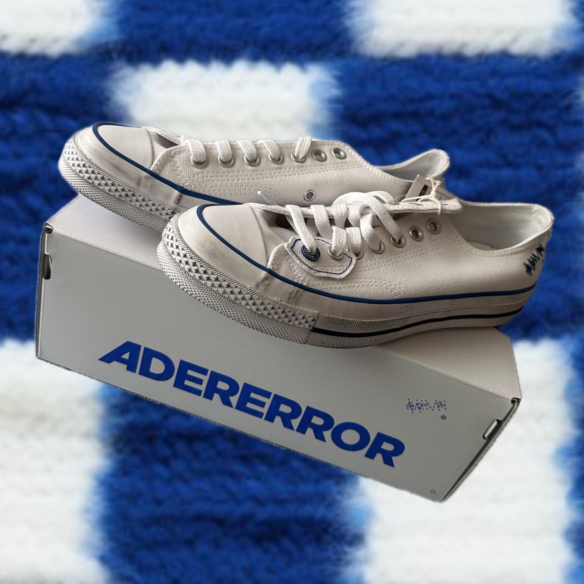 Converse x Ader Error Sig; Chuck 70 Low White Blue 착용 스타일