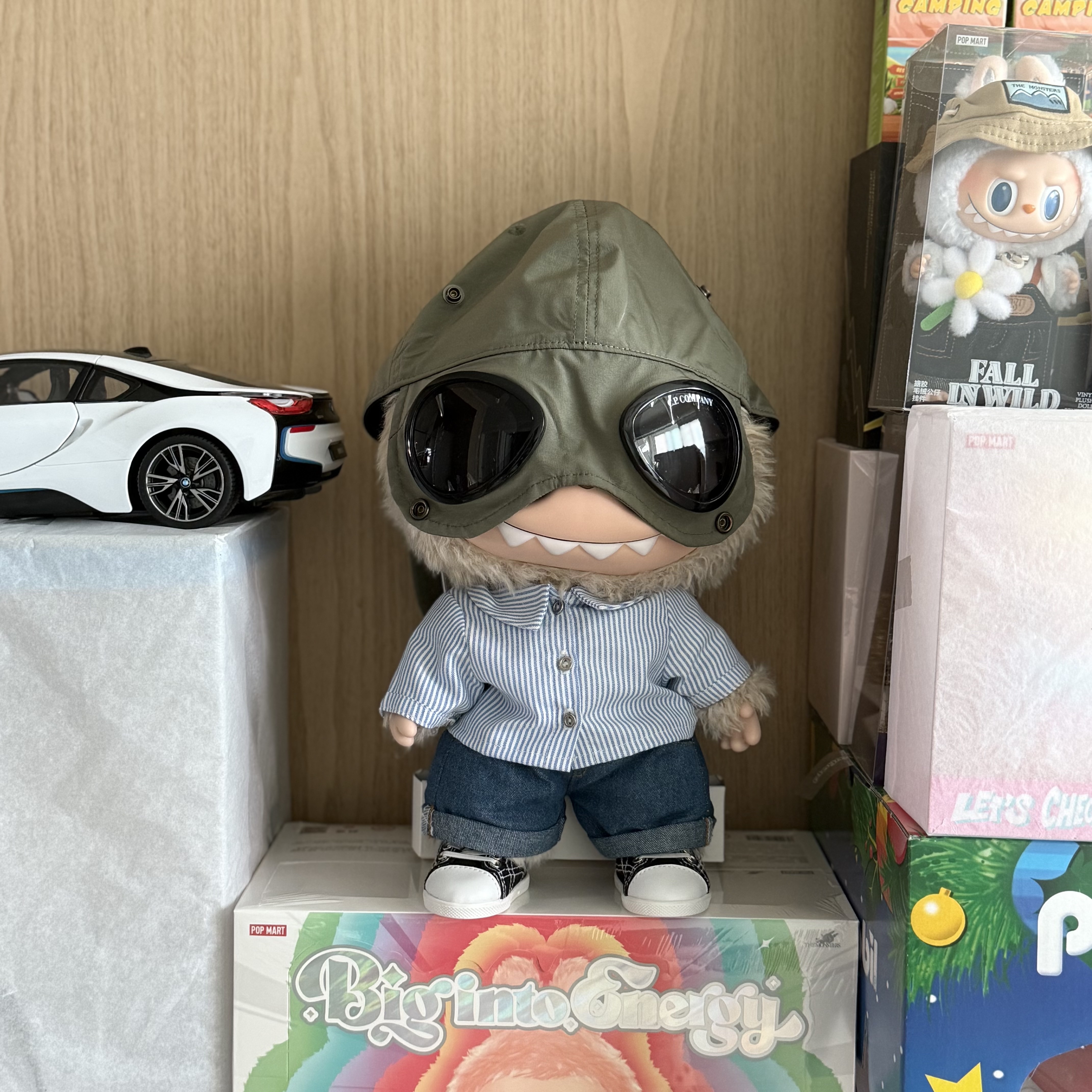 C.P. Company Chrome-R Goggle Cap Bronze Green - 23SS, Pop Mart Labubu x Pronounce Lucky Fairy Toy Keyring 착용 스타일 - 1