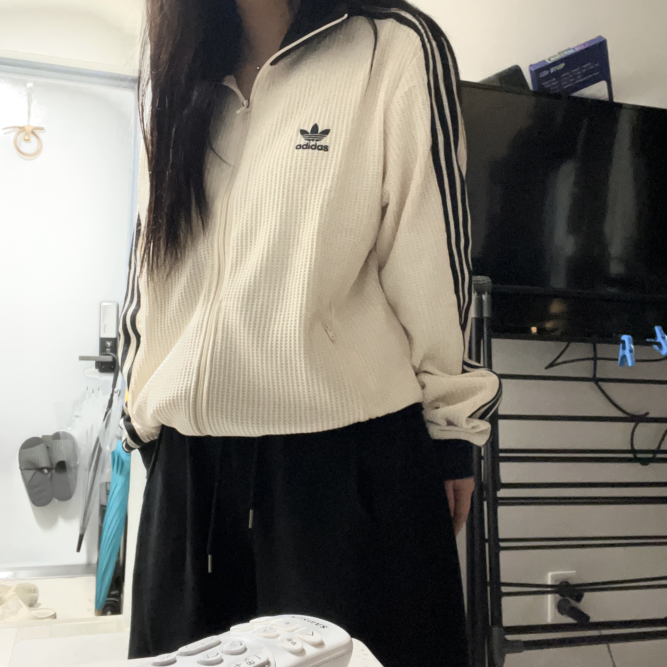 Adidas Waffle Beckenbauer Track Top Wonder White - KR Sizing 착용 스타일 - 1