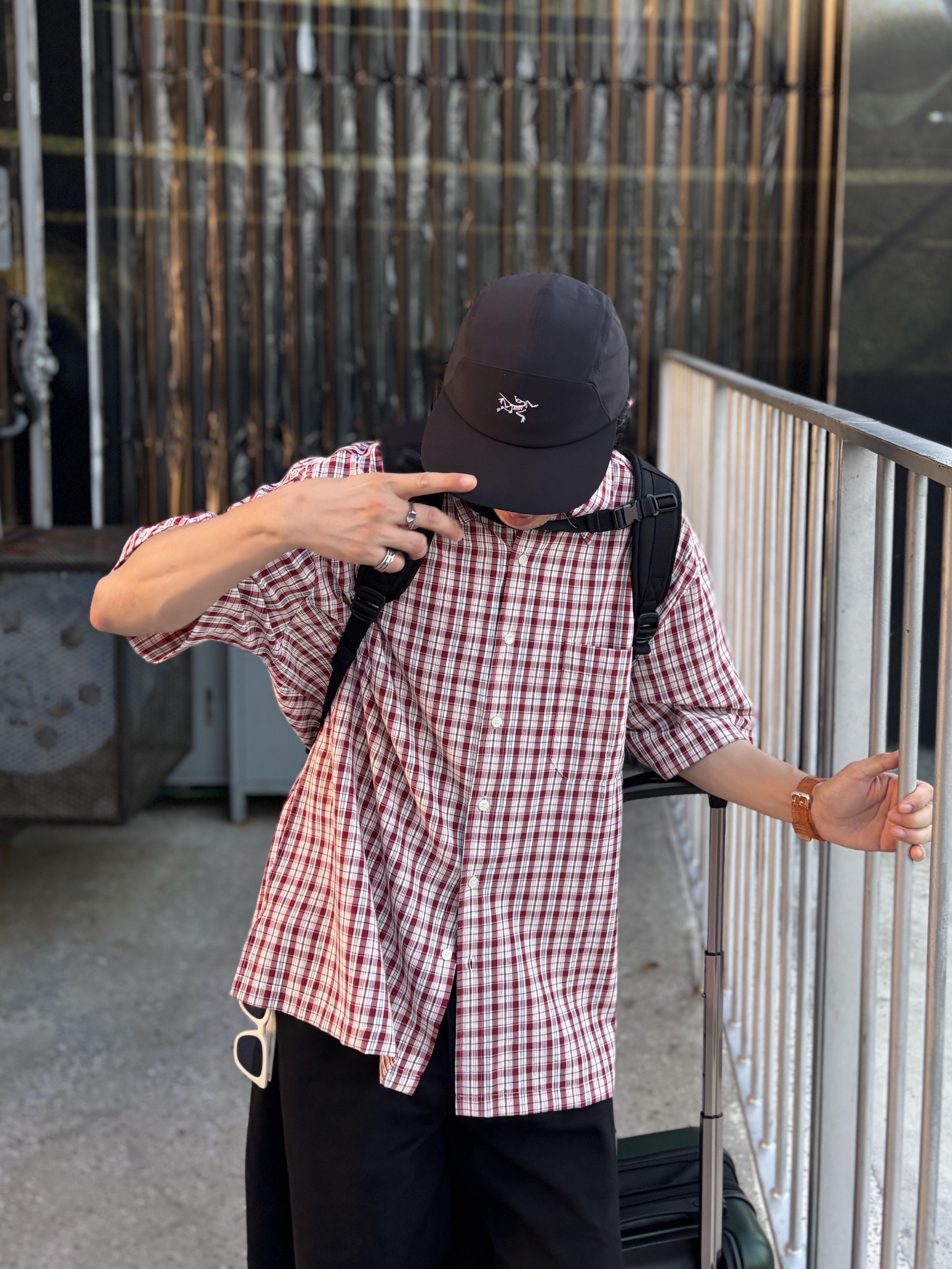 Arc'teryx Gamma 5 Panel Cap Black Arctic Silk 착용 스타일 - 2