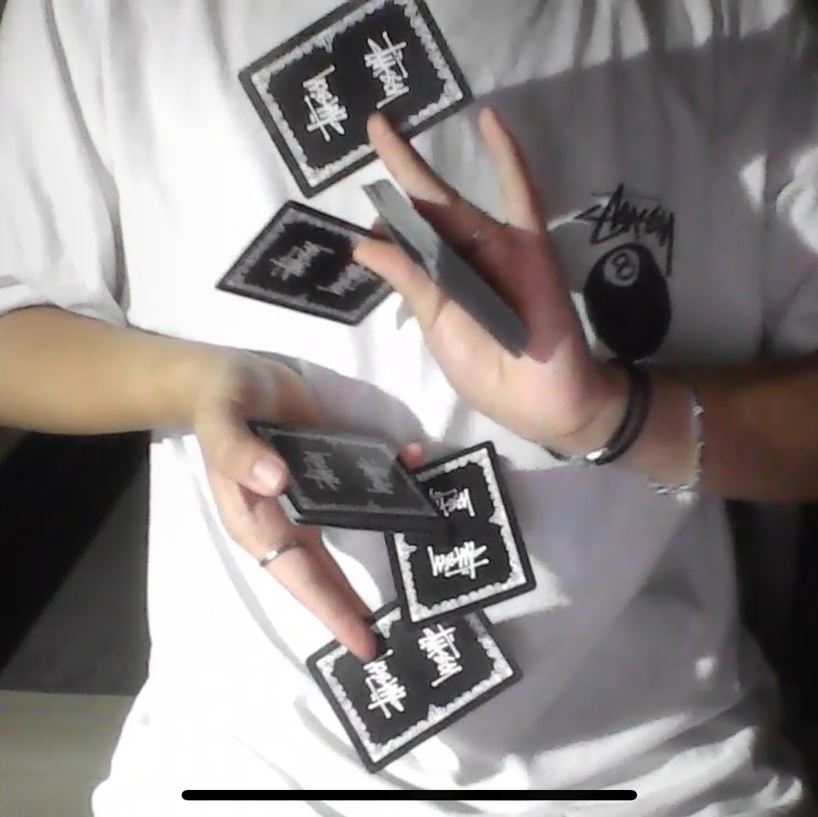 Stussy Playing Cards Black 착용 스타일 - 2
