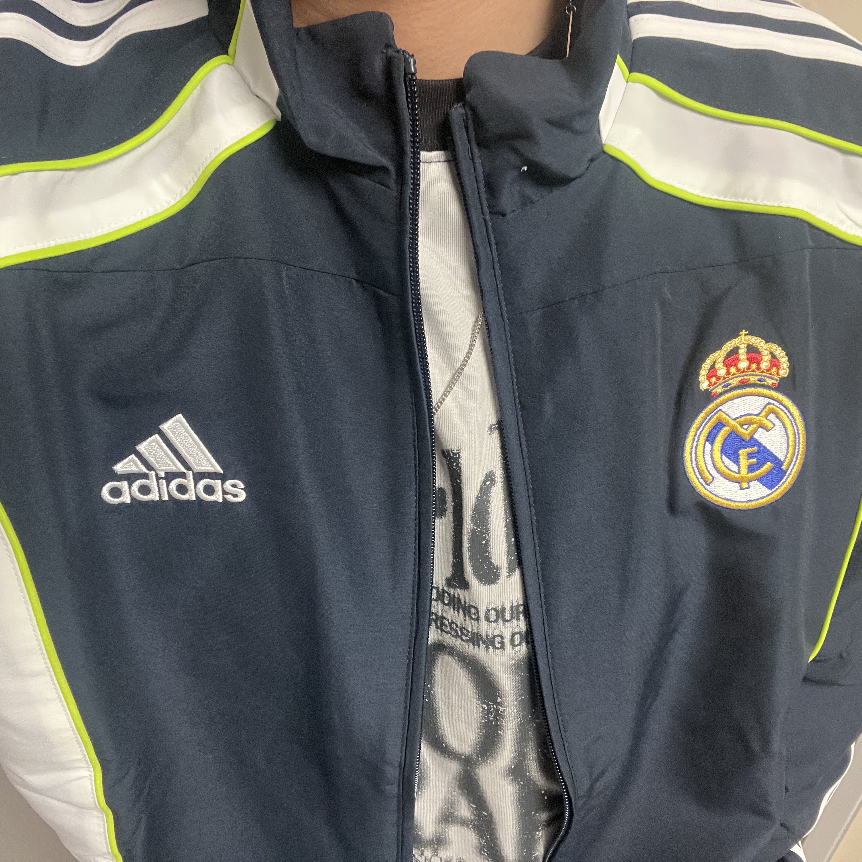 Adidas Real Madrid UBP Track Top Night Navy - KR Sizing 착용 스타일
