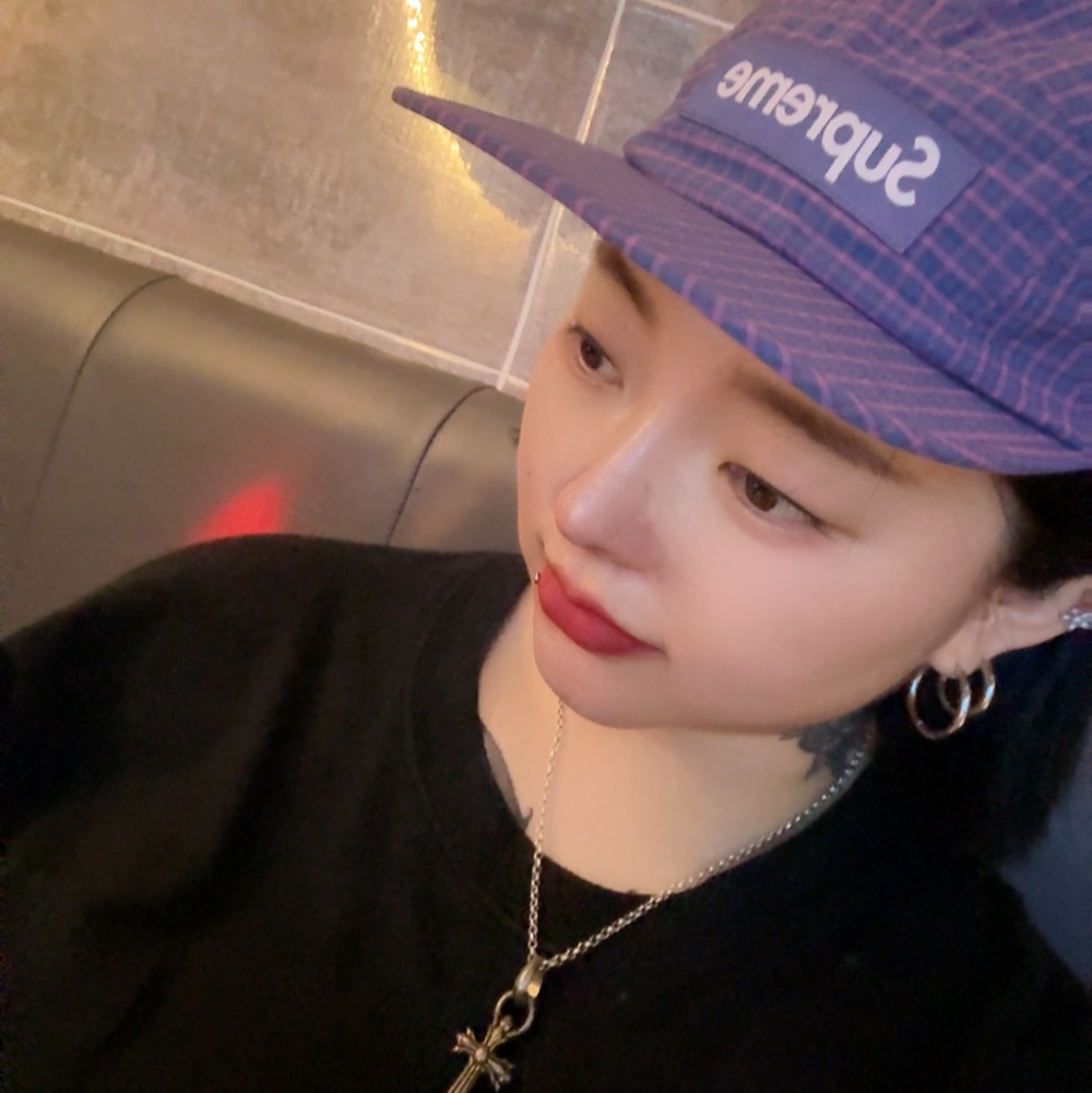 Supreme Cordura Plaid Camp Cap Blue - 25SS 착용 스타일
