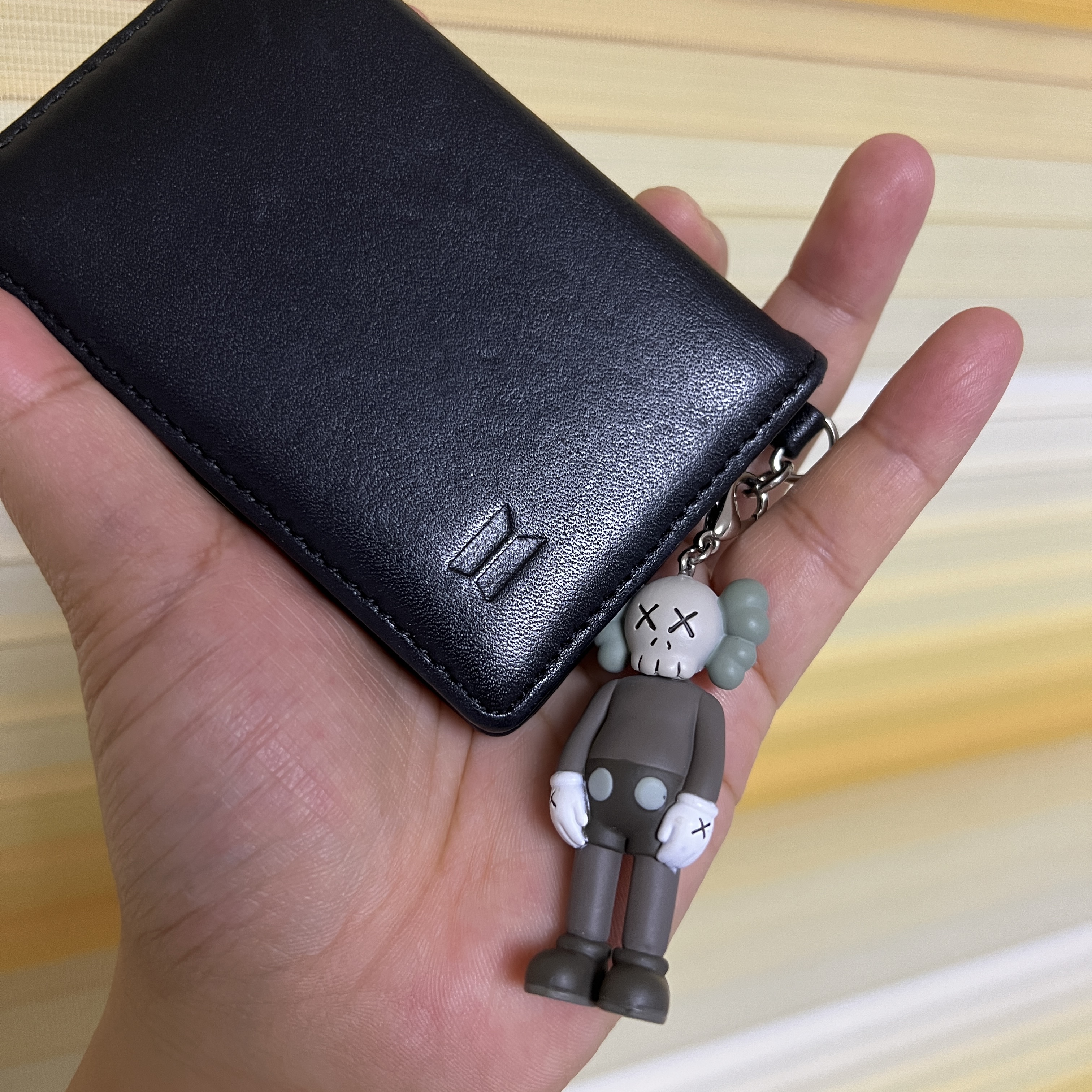 Kaws Tokyo First Companion Keychain Brown 착용 스타일