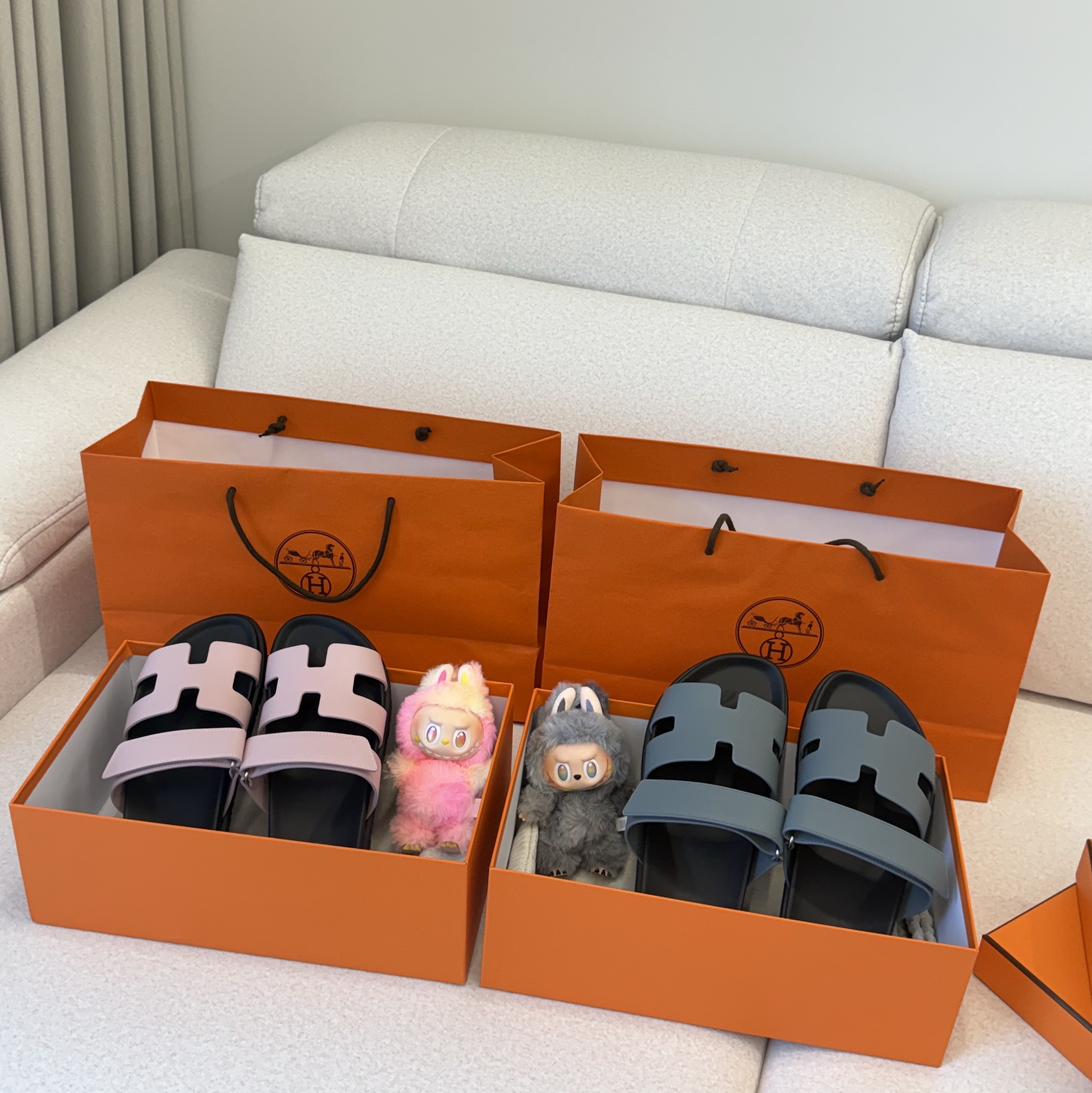 (W) Hermes Chypre Sandal Calfskin & Rose Cancan 착용 스타일