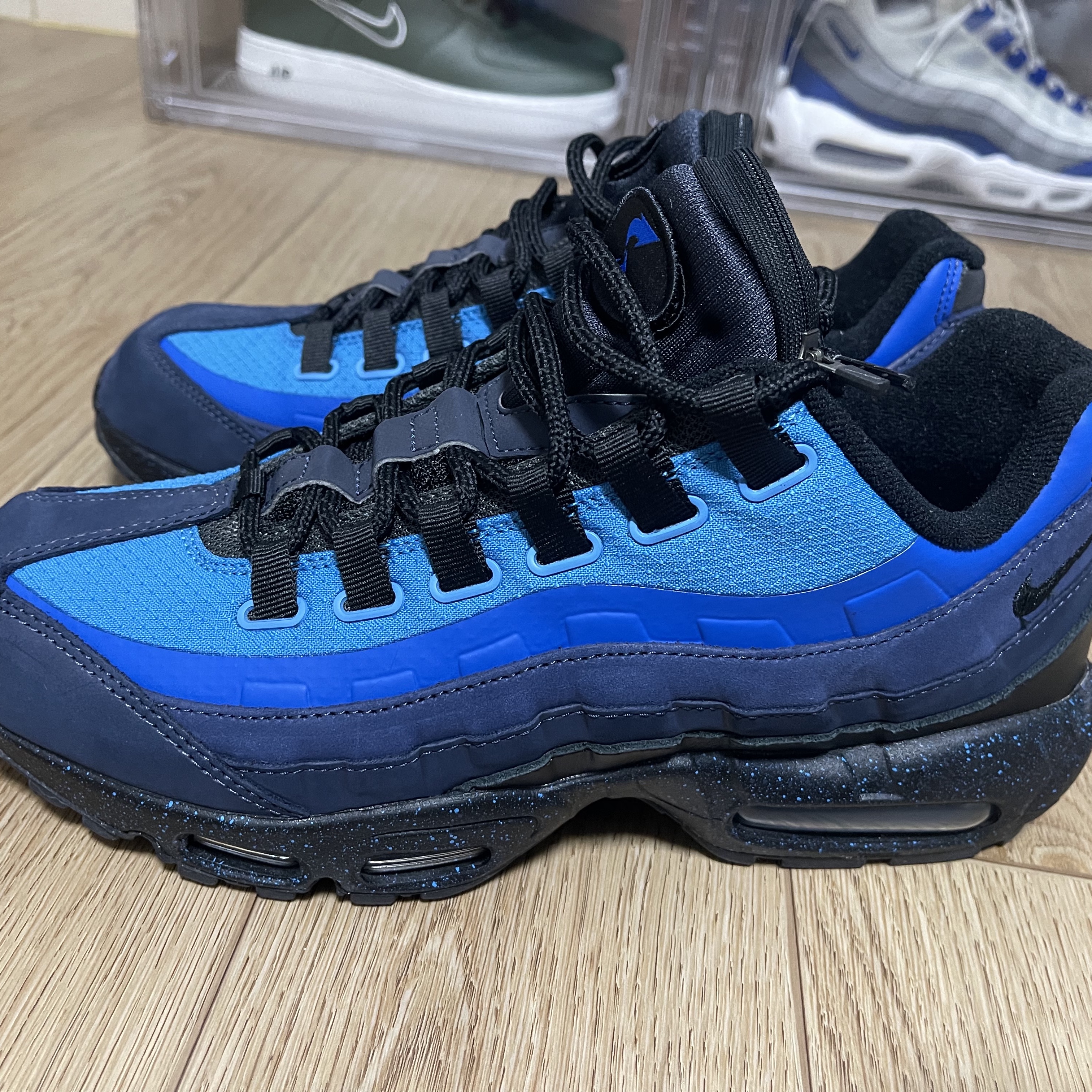 Nike x Stash Air Max 95 SP Black and Harbor Blue 2024 착용 스타일