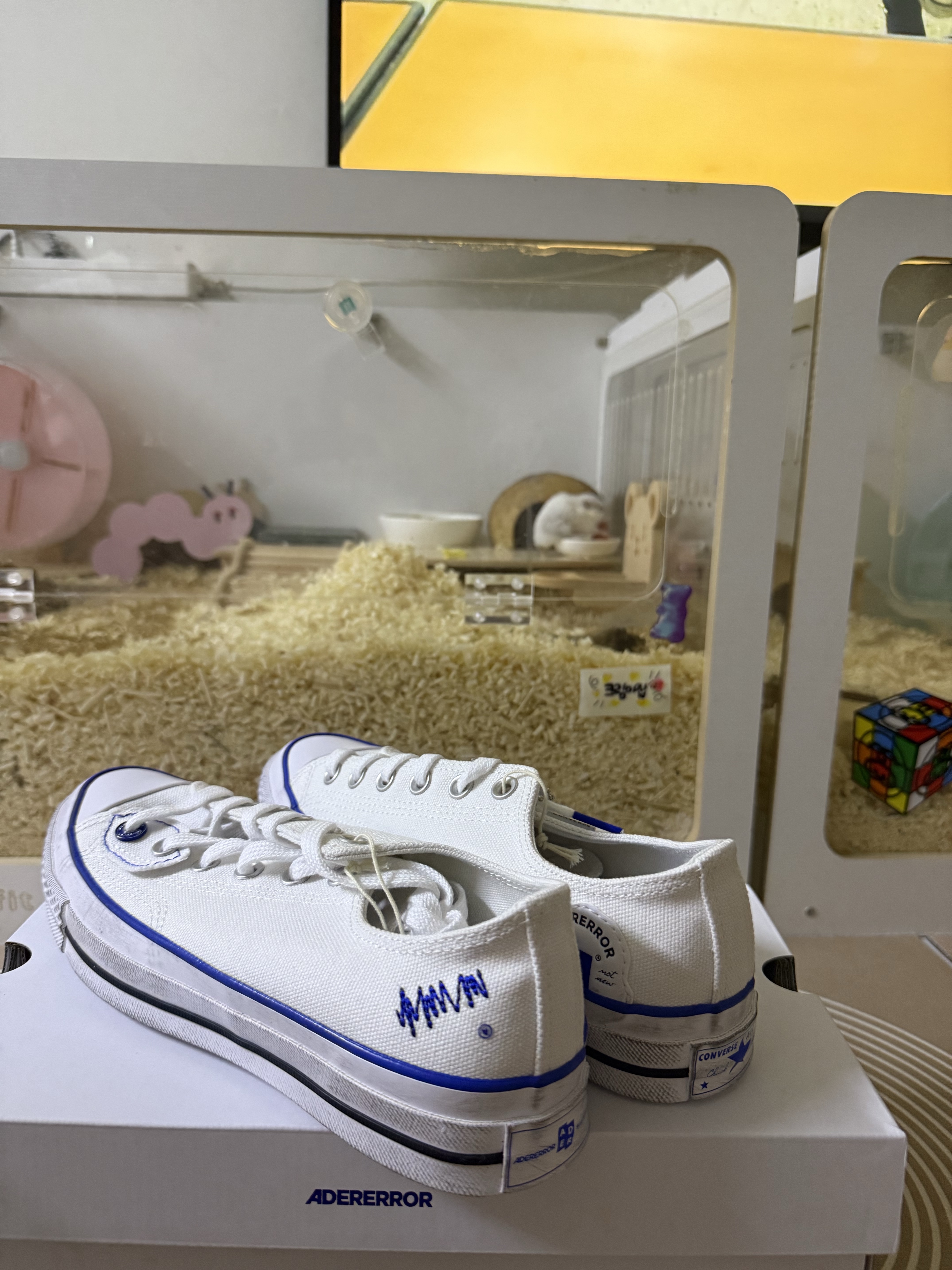 Converse x Ader Error Sig; Chuck 70 Low White Blue 착용 스타일