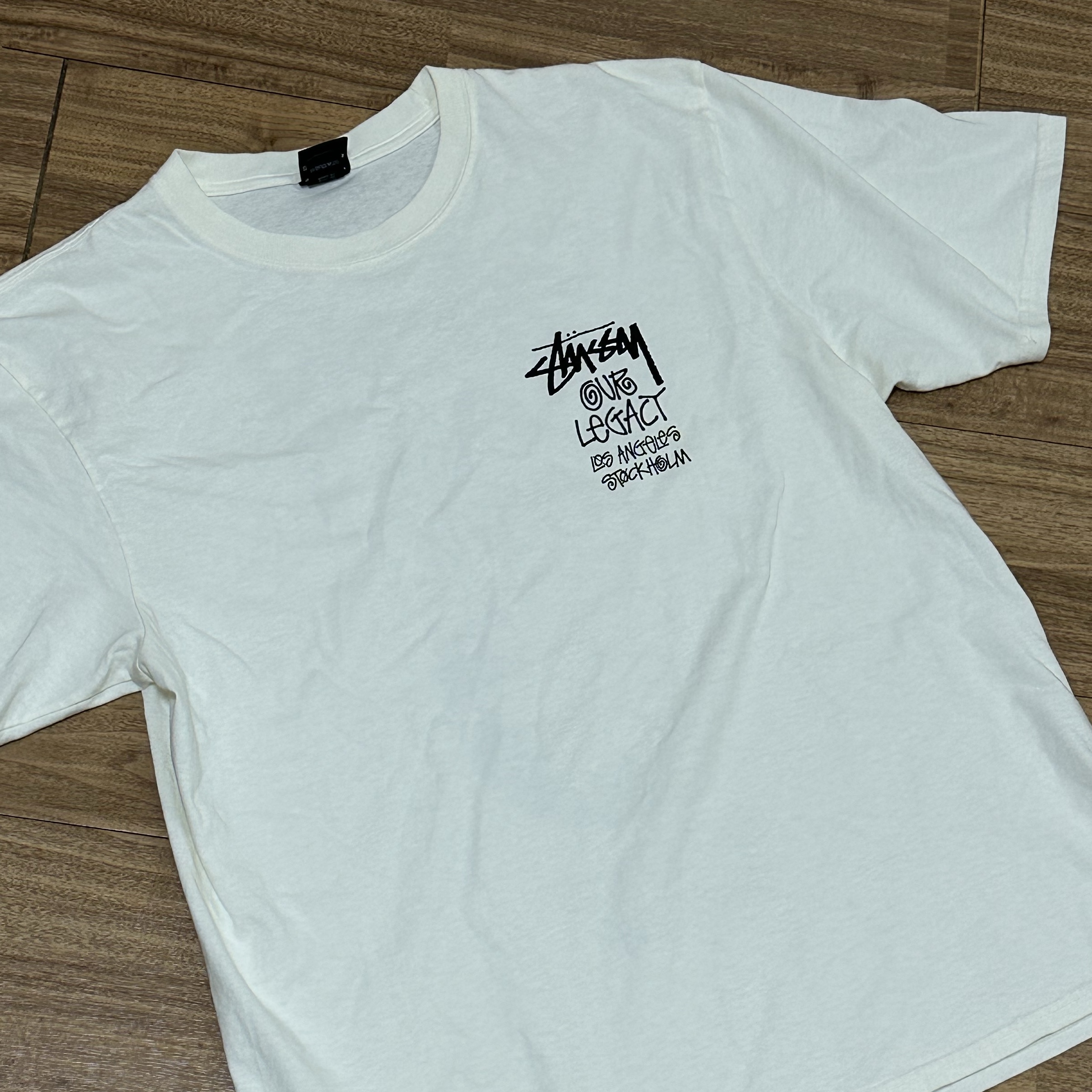 Stussy x Our Legacy Surfman Pigment Dyed T-Shirt Natural 착용 스타일 - 1
