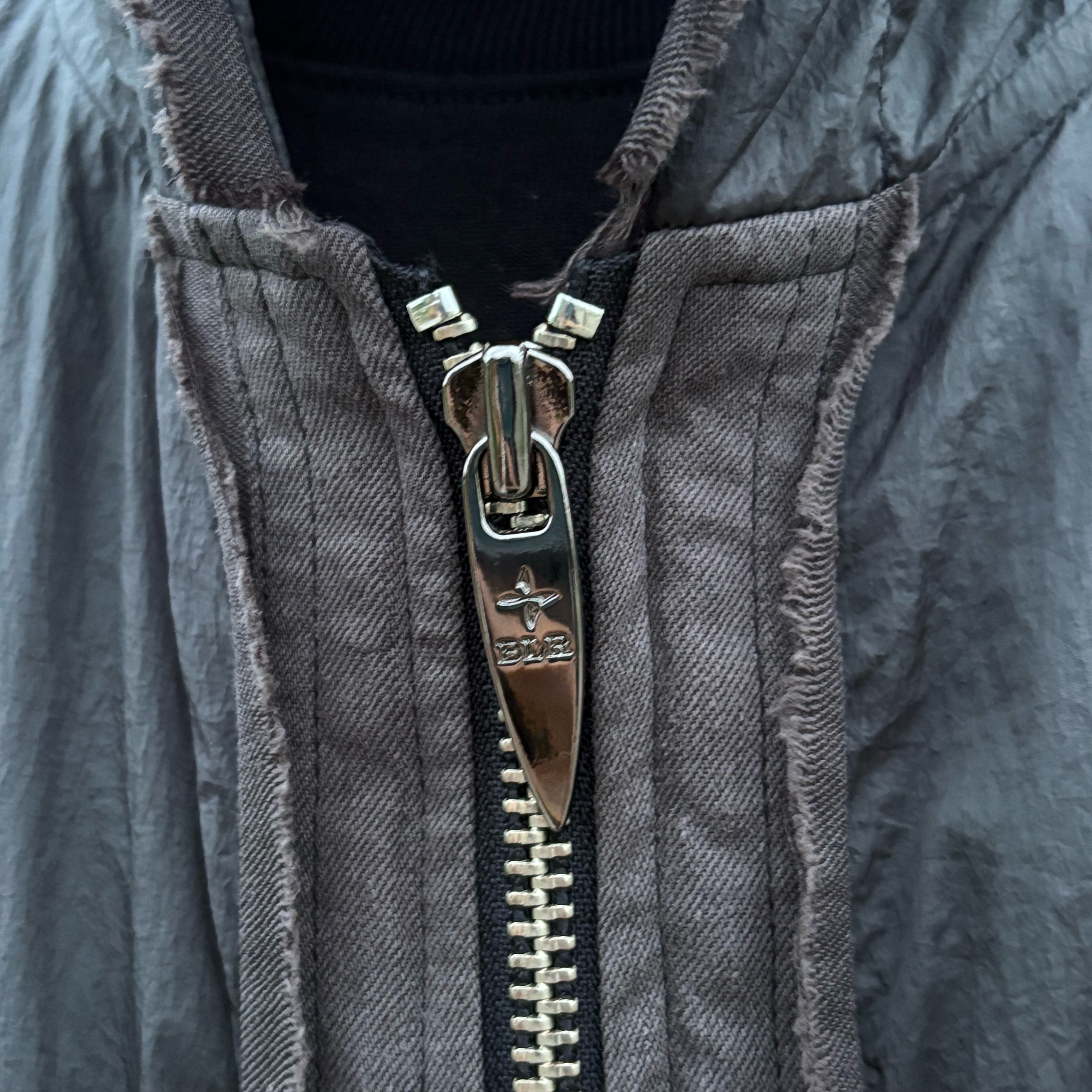 BLR Raw-edged Sheer Hoodie Jacket Black, Palace x Umbro Socks Black - 24SS 착용 스타일 - 6