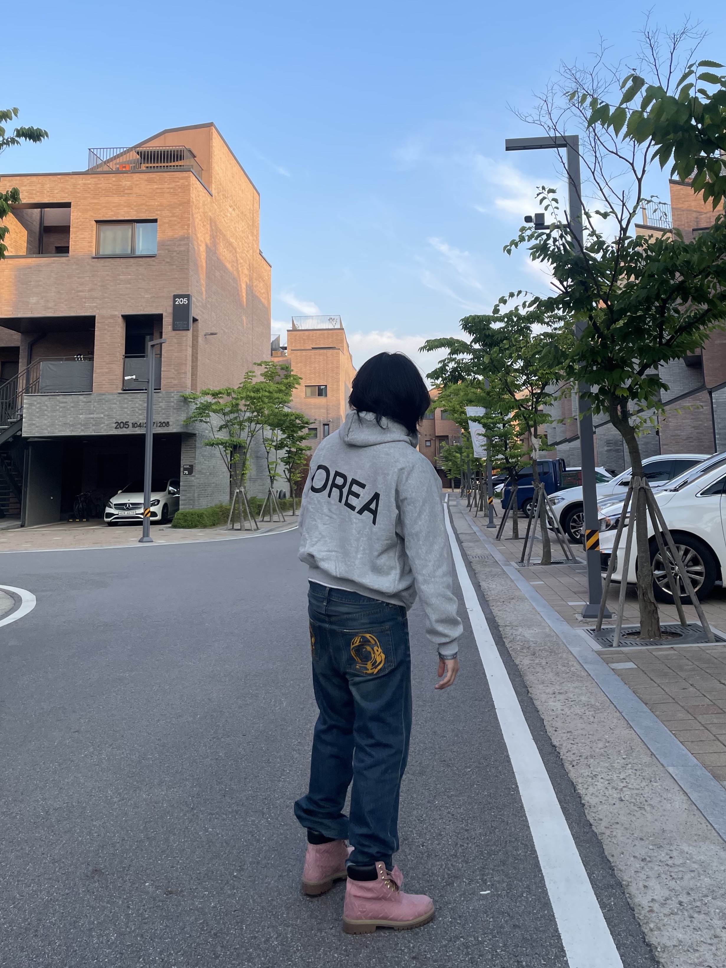 Yeezy HD-10 Grey - Korea Limited, Timberland x Supreme Diamond Plate 6 Inch Premium Waterproof Boot Pink - 23FW - Medium 착용 스타일 - 2