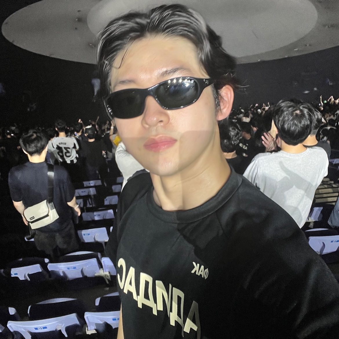 Yeezy x Gosha Rubchinskiy YZY Jersey Black, Ray-Ban DADDY-O II Polished Black Frame Green Classic G-15 Lenses 착용 스타일 - 2