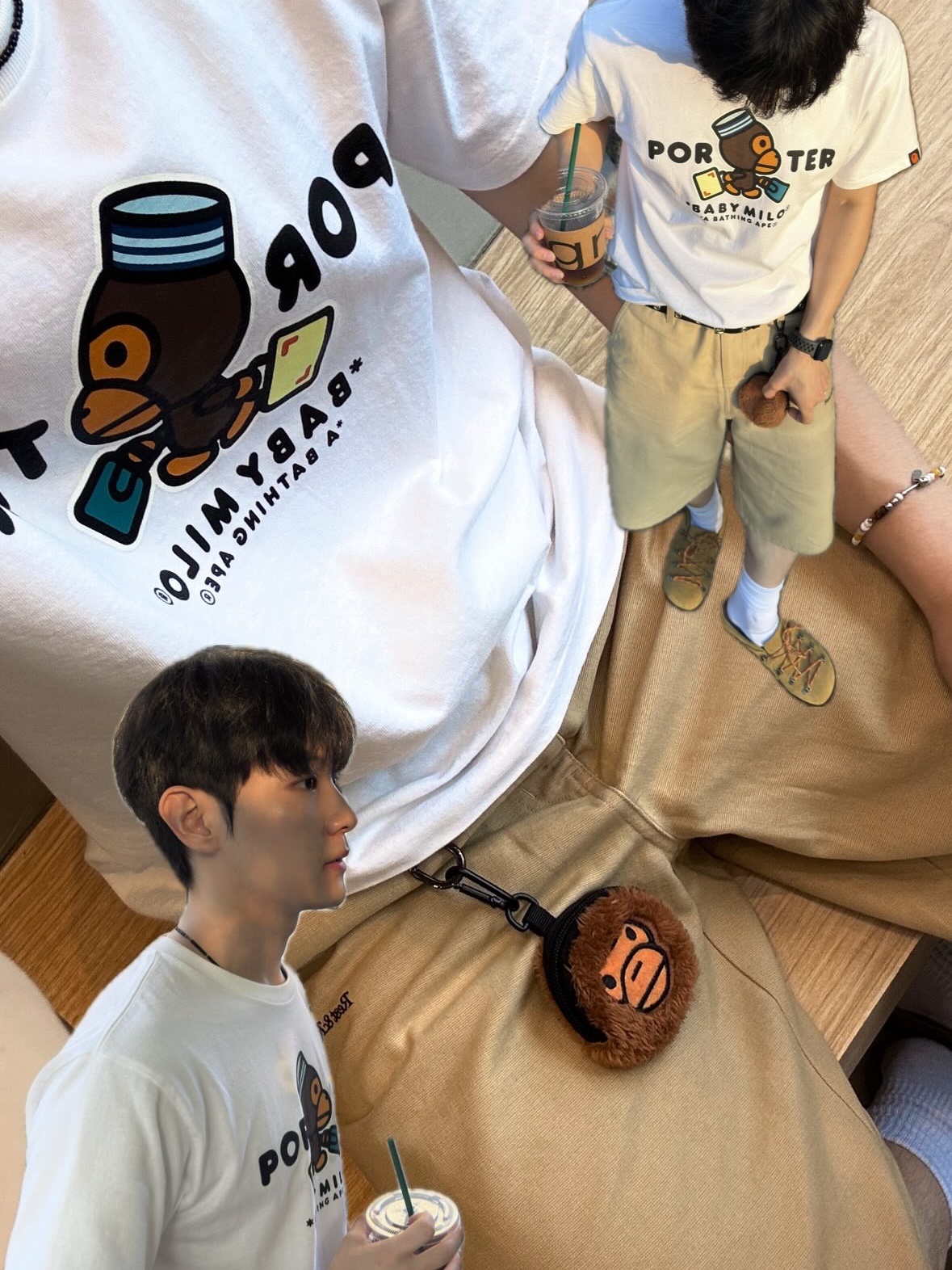 BAPE x Porter Baby Milo T-Shirt White 착용 스타일 - 4