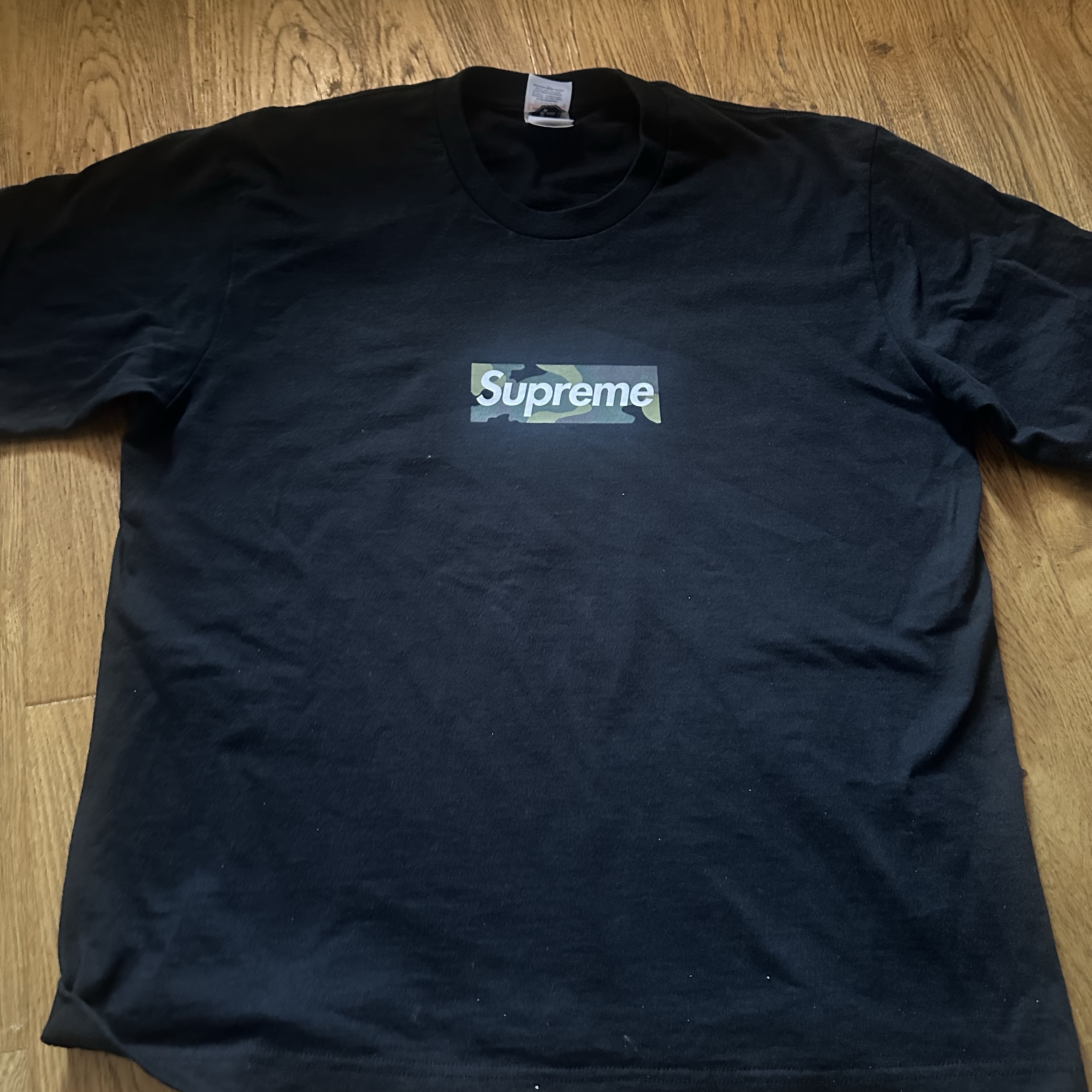 Supreme Box Logo T-Shirt Black - 23FW 착용 스타일