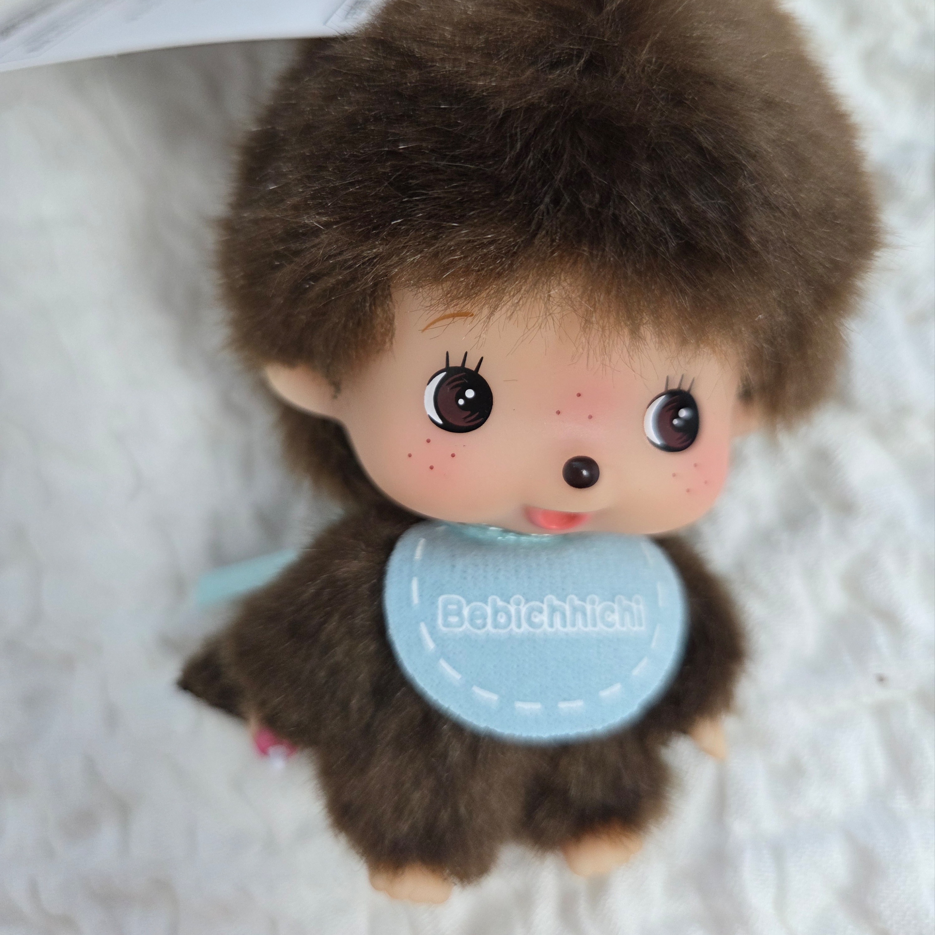Monchhichi Bebichhichi Bighead SS Boy Key Chain Blue 착용 스타일 - 1