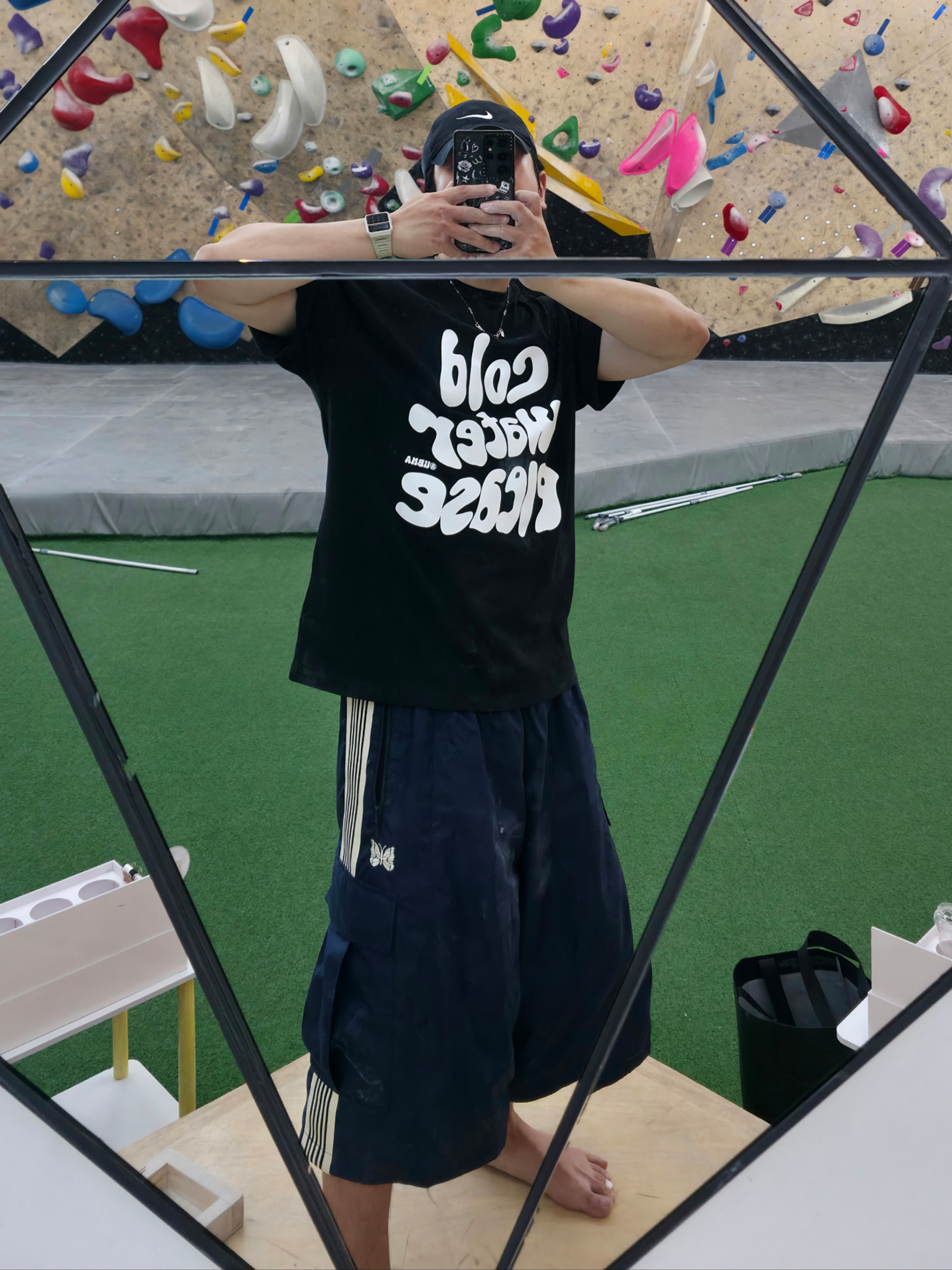 Needles x LHP H.D. BDU Nylon Shorts Navy - LHP Exclusive, Nike Dri-Fit Legacy 91 Golf Cap Black 착용 스타일 - 1