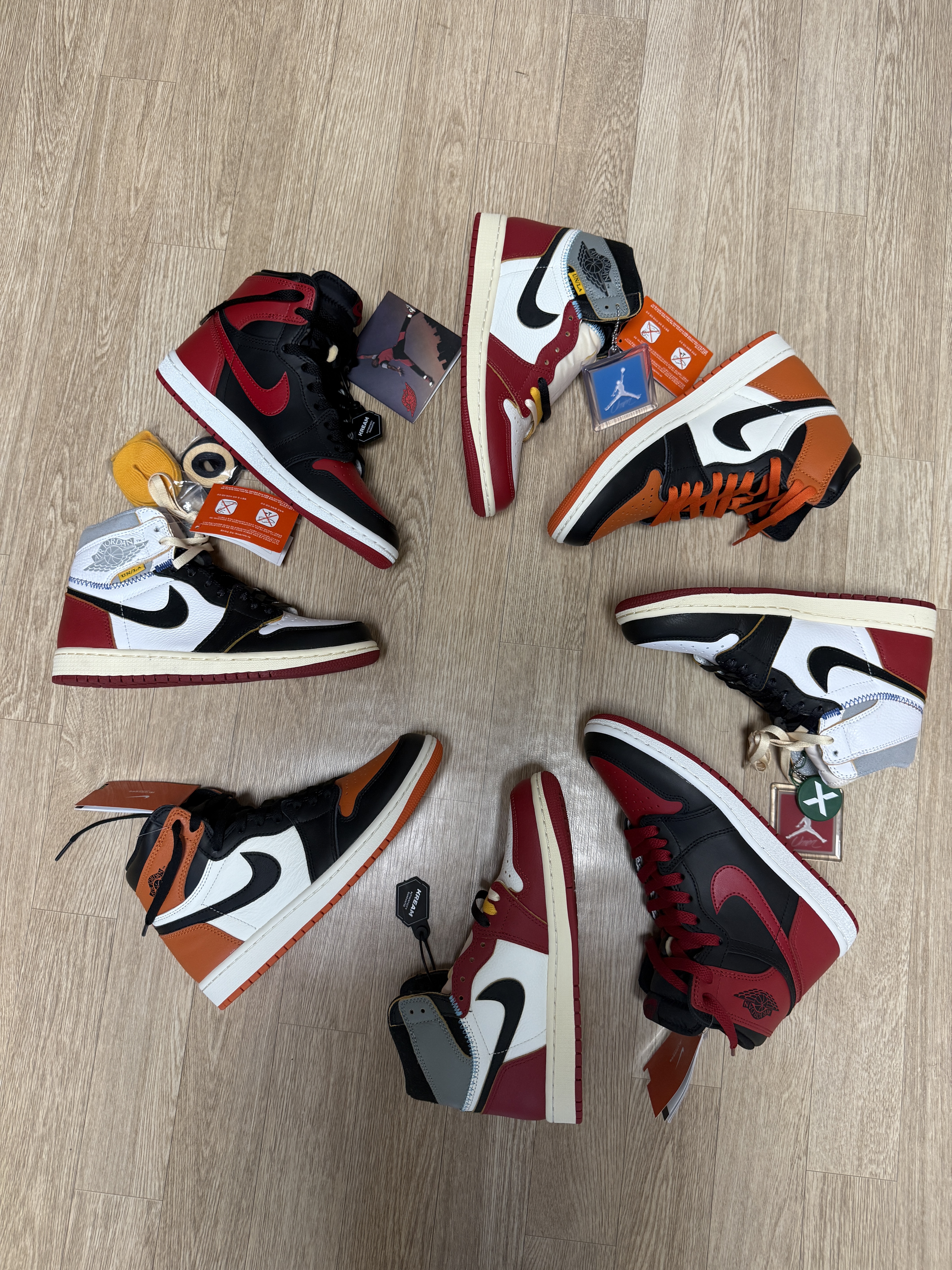 Jordan 1 High 85 Bred, Jordan 1 x Union Retro High OG Chicago Shadow 착용 스타일