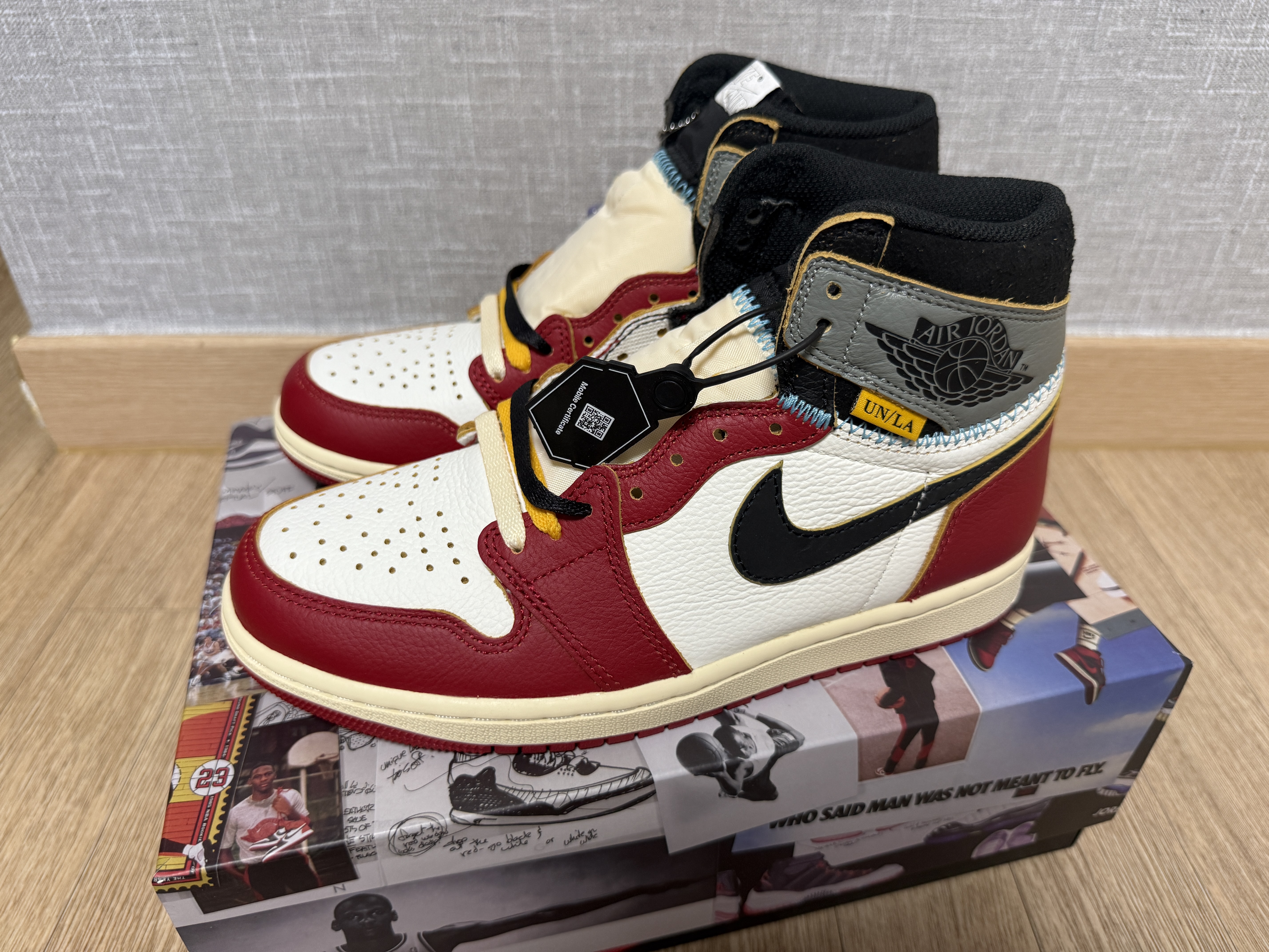 Jordan 1 x Union Retro High OG Chicago Shadow, Jordan 1 x Union Retro High Black Toe 착용 스타일 - 1