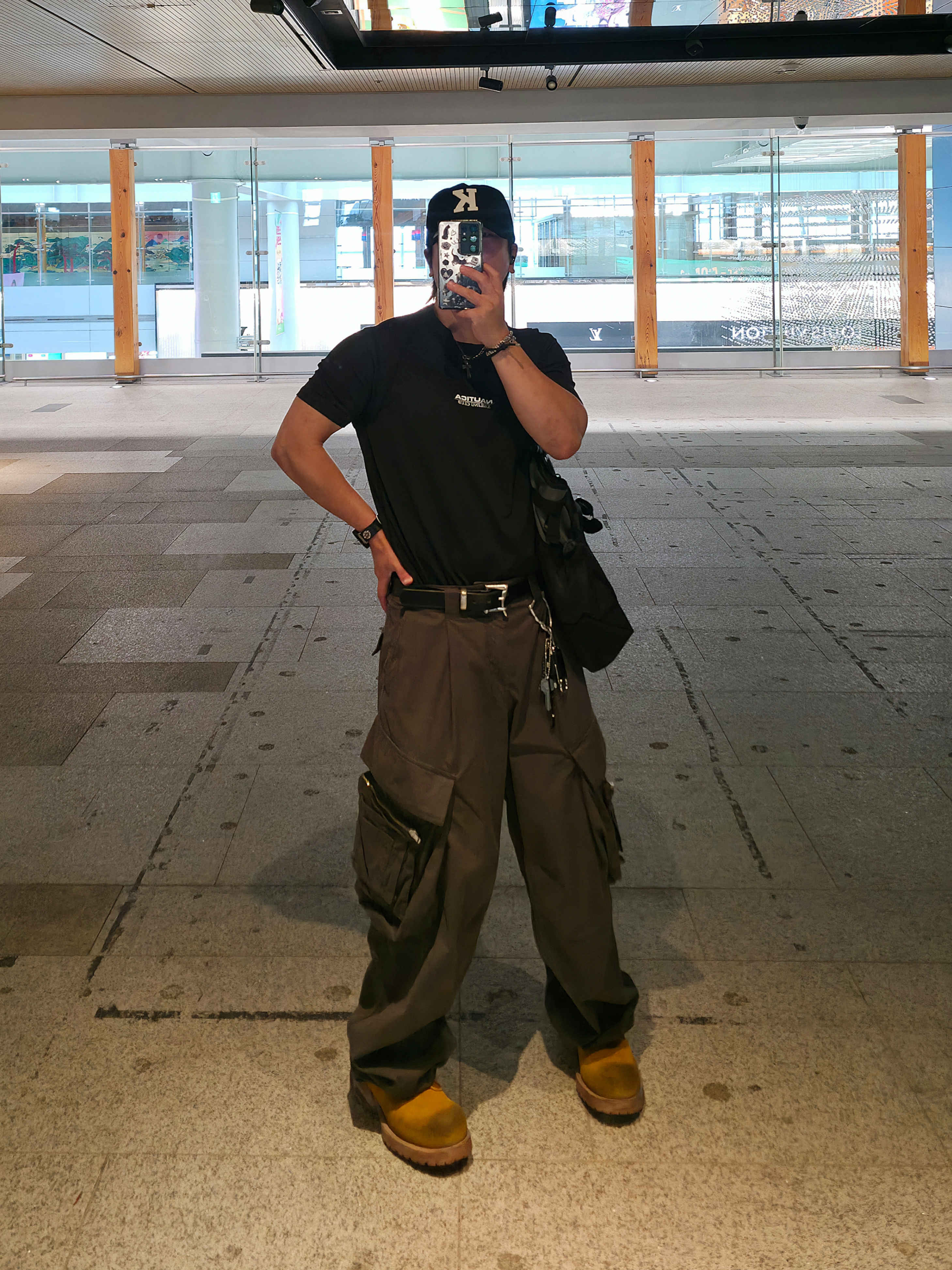 Kamien x KOIN SEOUL K Logo Ball Cap Black, [KREAM 단독] Kamien x KOIN SEOUL K Logo Ball Cap Black 착용 스타일 - 3