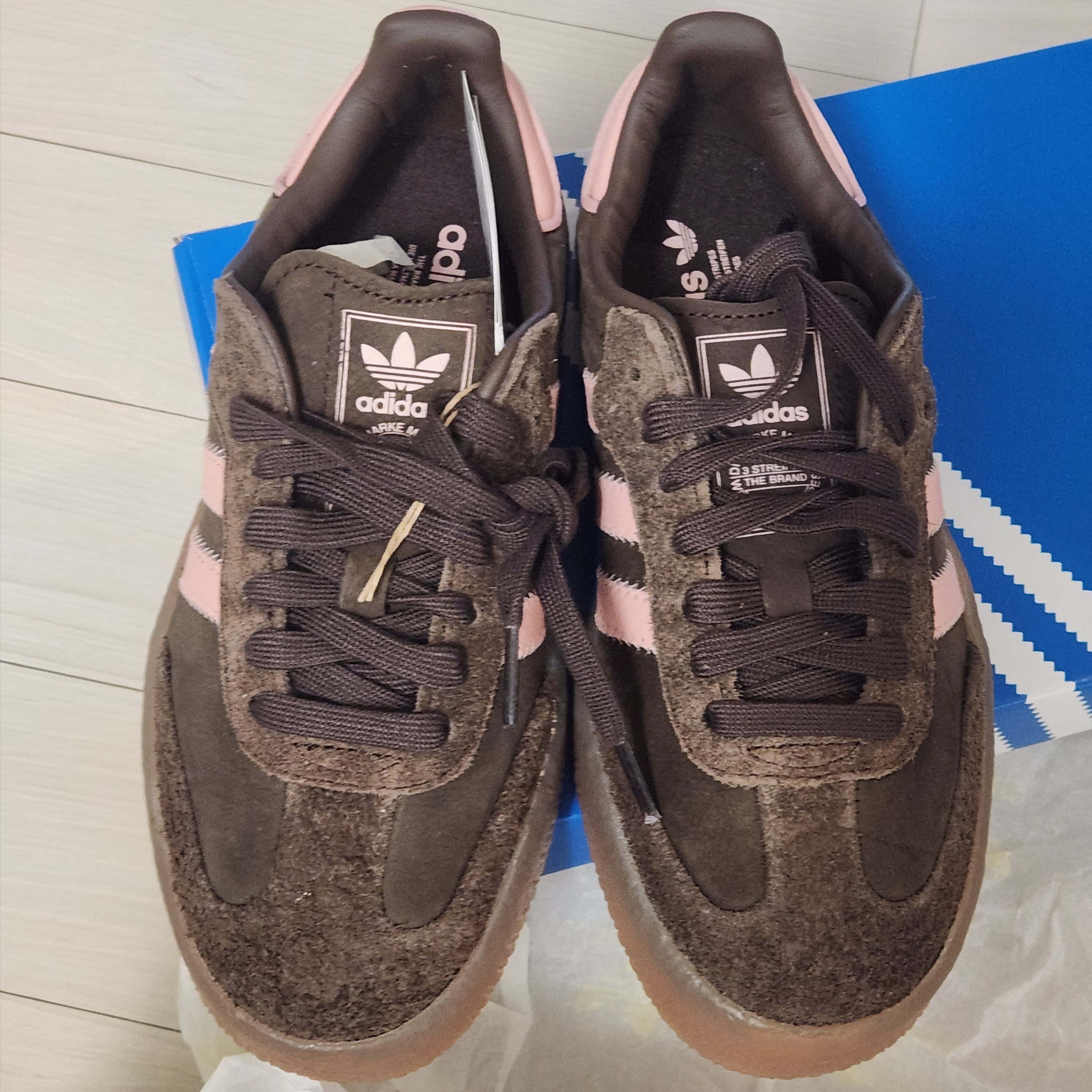 (W) Adidas Sambae Dark Brown Wonder Mauve 착용 스타일 - 2