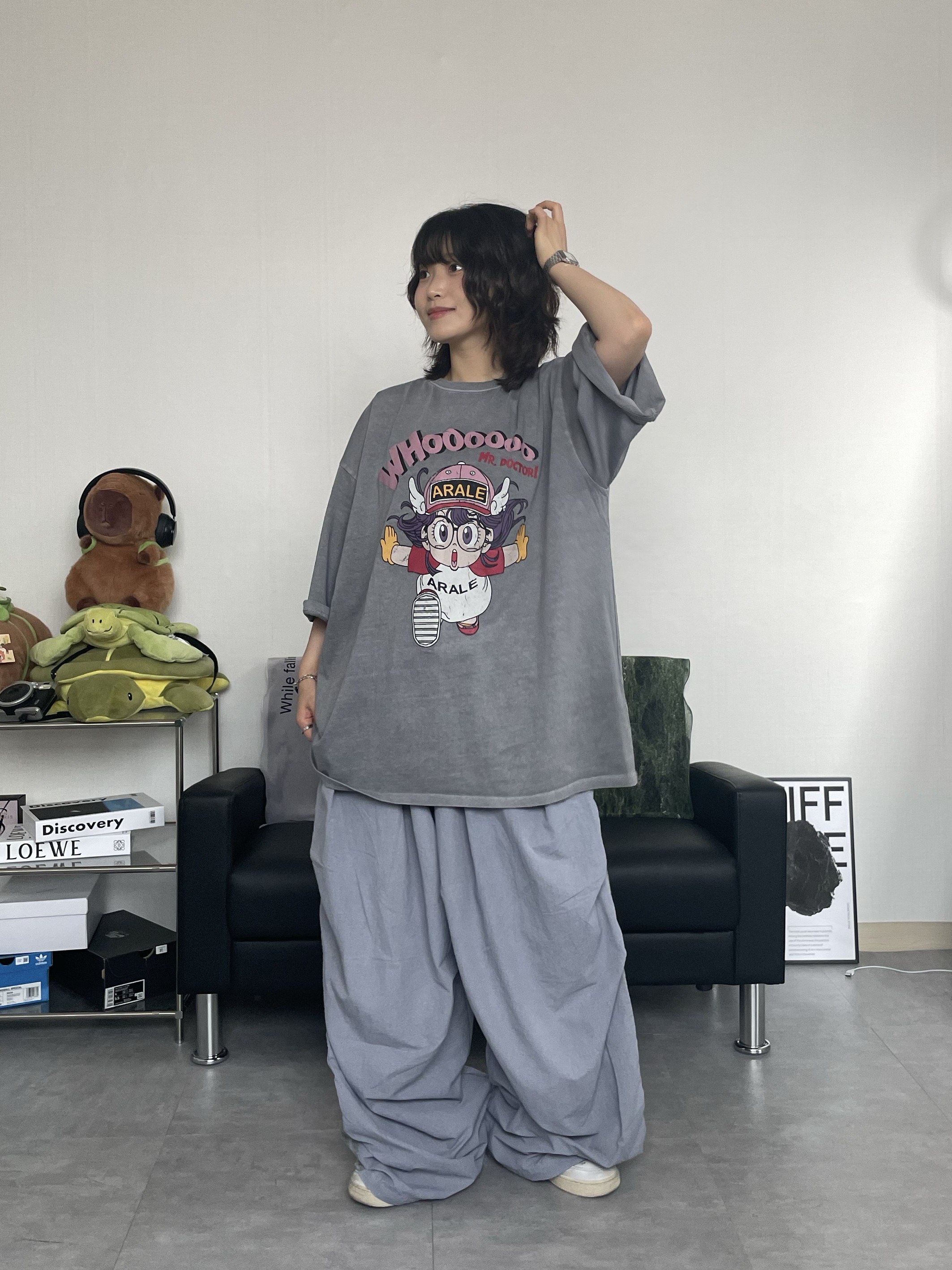 (W) Nike Air Force 1 '07 Low White, Hello Sunrise 90s Logo 6Panel Cap Beige & Navy 착용 스타일 - 4