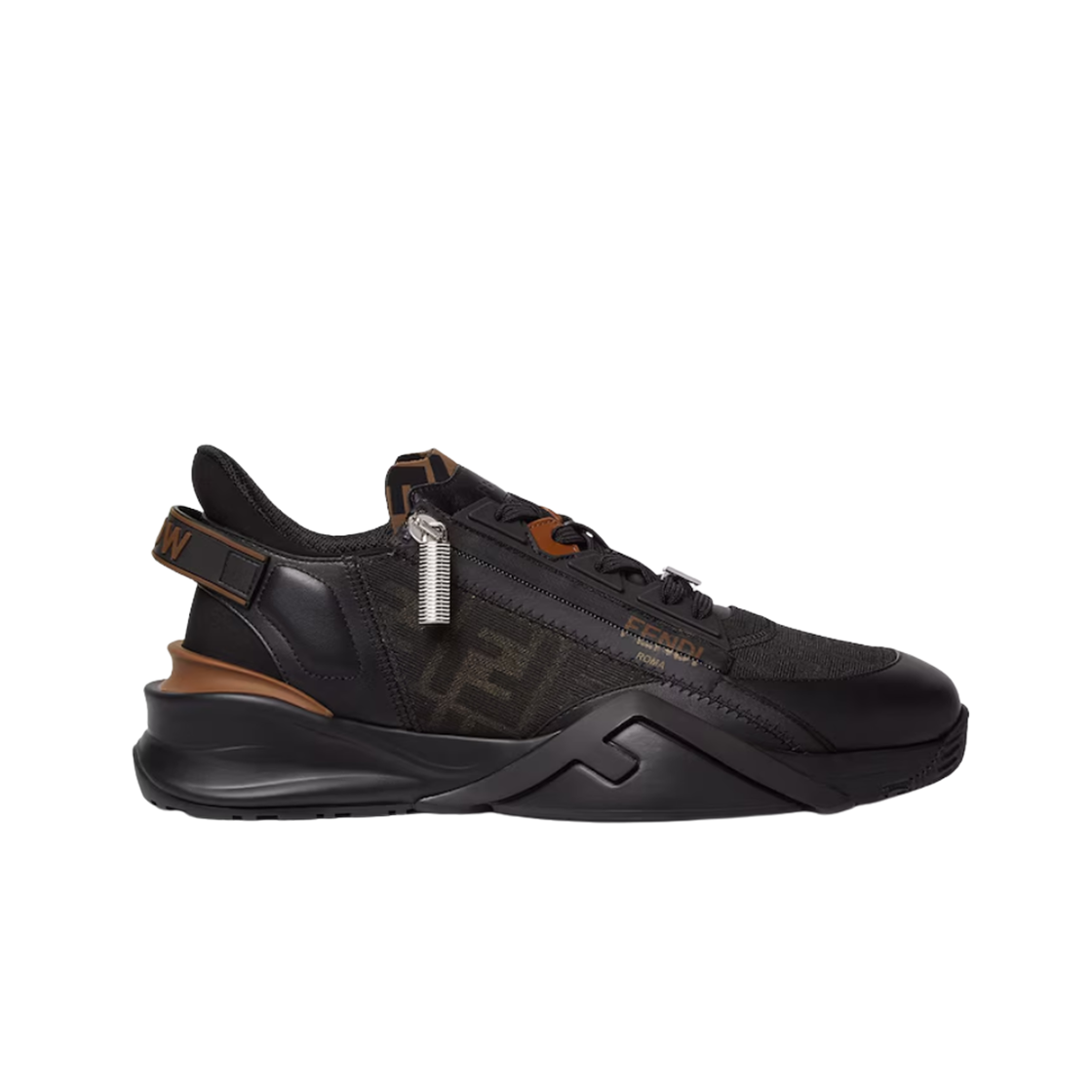 펜디 플로우 레더 로우탑 스니커즈 블랙(Fendi Flow Leather Low-Top Sneakers Black)