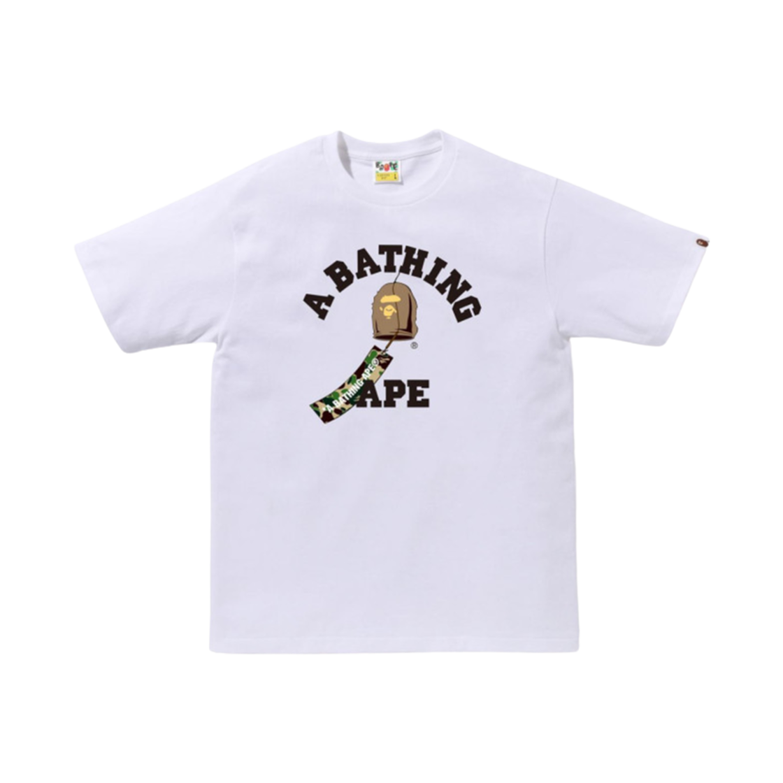 베이프 재패니즈 윈드 차임스 컬리지 티셔츠 화이트(BAPE Japanese Wind Chimes College T-Shirt White)