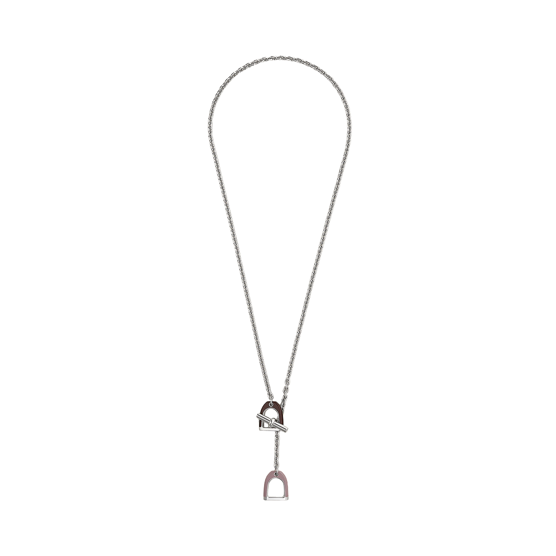에르메스 에트리에 네클리스 래커 메탈 & 팔라듐 하드웨어 글라이신 보르도(Hermes Etrier Necklace Laquered Metal & Palladium Glycine Bordeaux) - 2