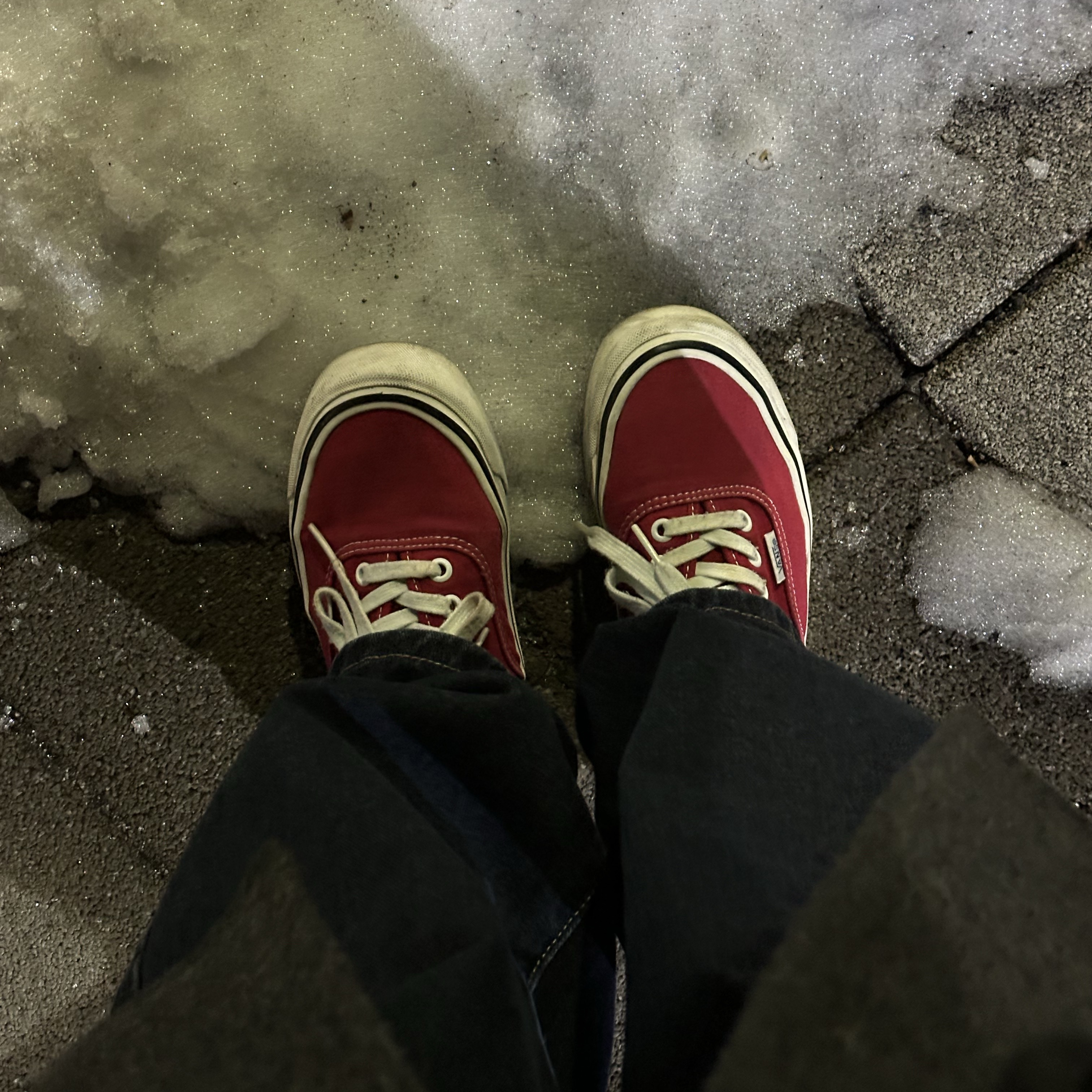 IAB Studio Hoodie Light Gray, Vans Authentic Red 착용 스타일 - 2