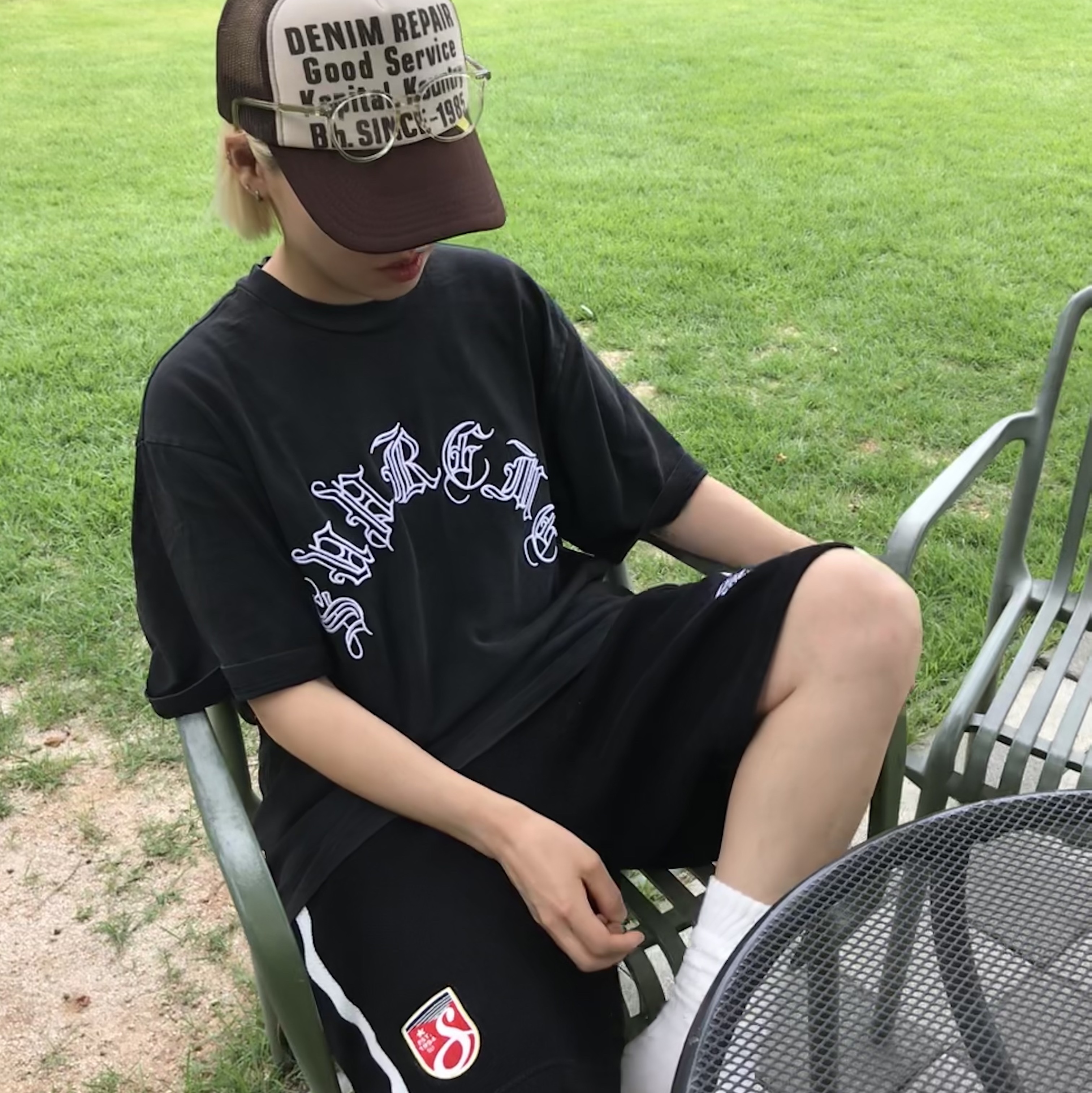 Supreme x Umbro Knit Soccer Shorts Black - 25SS, Kapital Denim Repair Track Cap Kinari Brown 착용 스타일 - 1