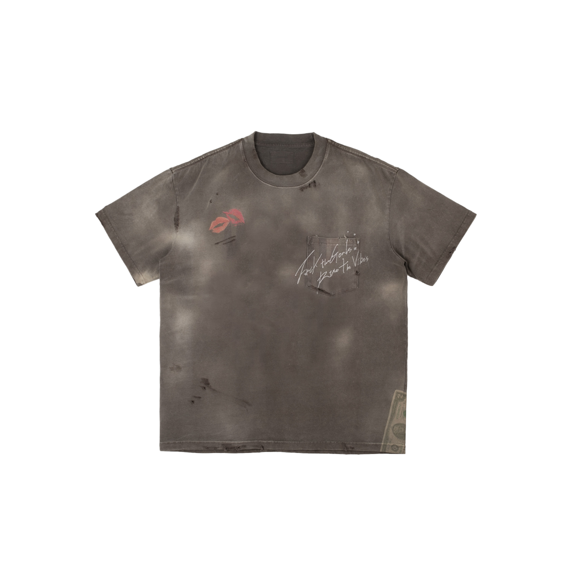 25EP04TS11BR Gatherlazy Fxck Goals Washed Tee Brown