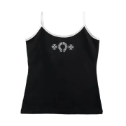 (W) Chrome Hearts Horseshoe Logo Tank Black