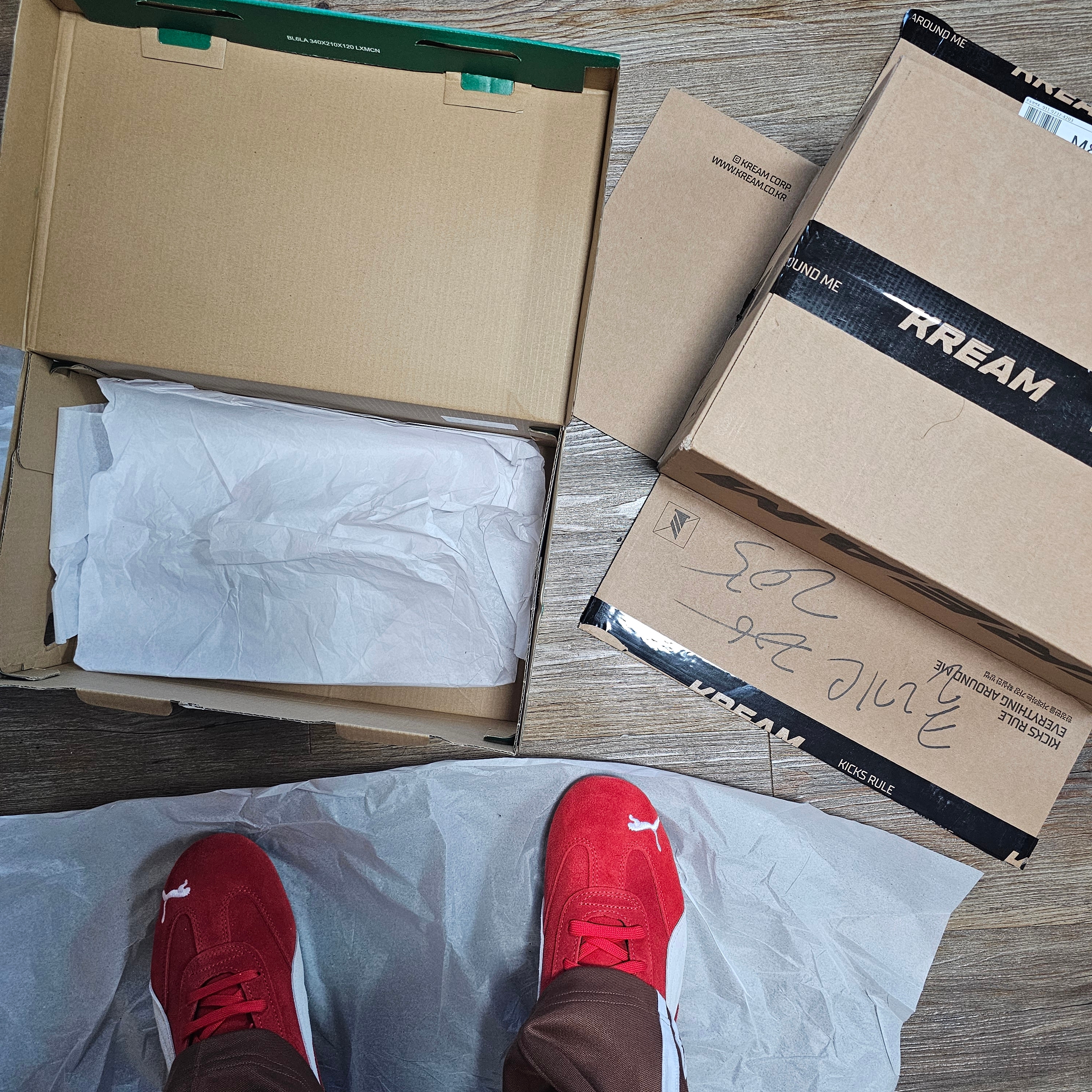 Puma Speedcat OG Red White 착용 스타일 - 4