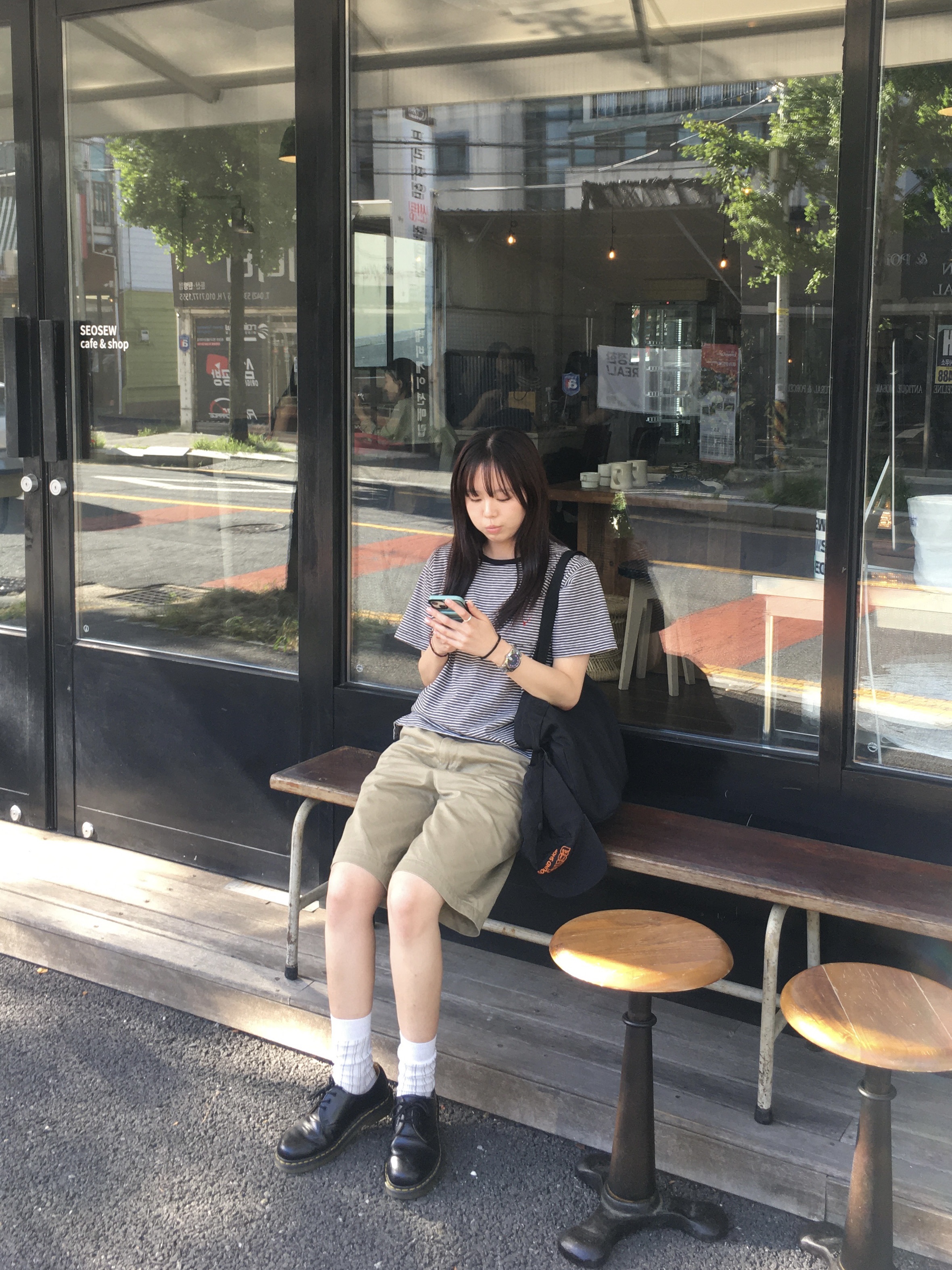 Dr. Martens 1461 Smooth Black μ°©μ© μ€νμΌ - 1