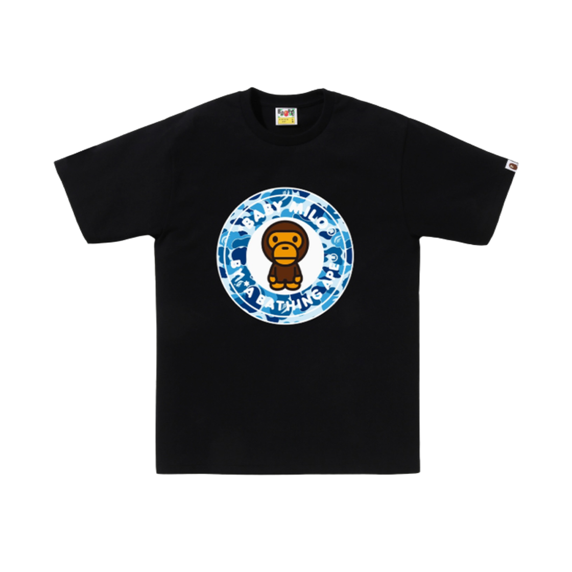 베이프 ABC 카모 마일로 비지 웍스 티셔츠 블랙 블루(BAPE ABC Camo Milo Busy Works T-Shirt Black Blue) - 1
