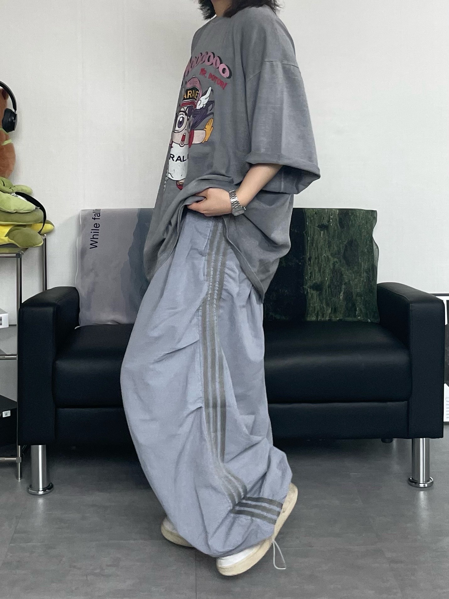 (W) Nike Air Force 1 '07 Low White, Hello Sunrise 90s Logo 6Panel Cap Beige & Navy 착용 스타일 - 7