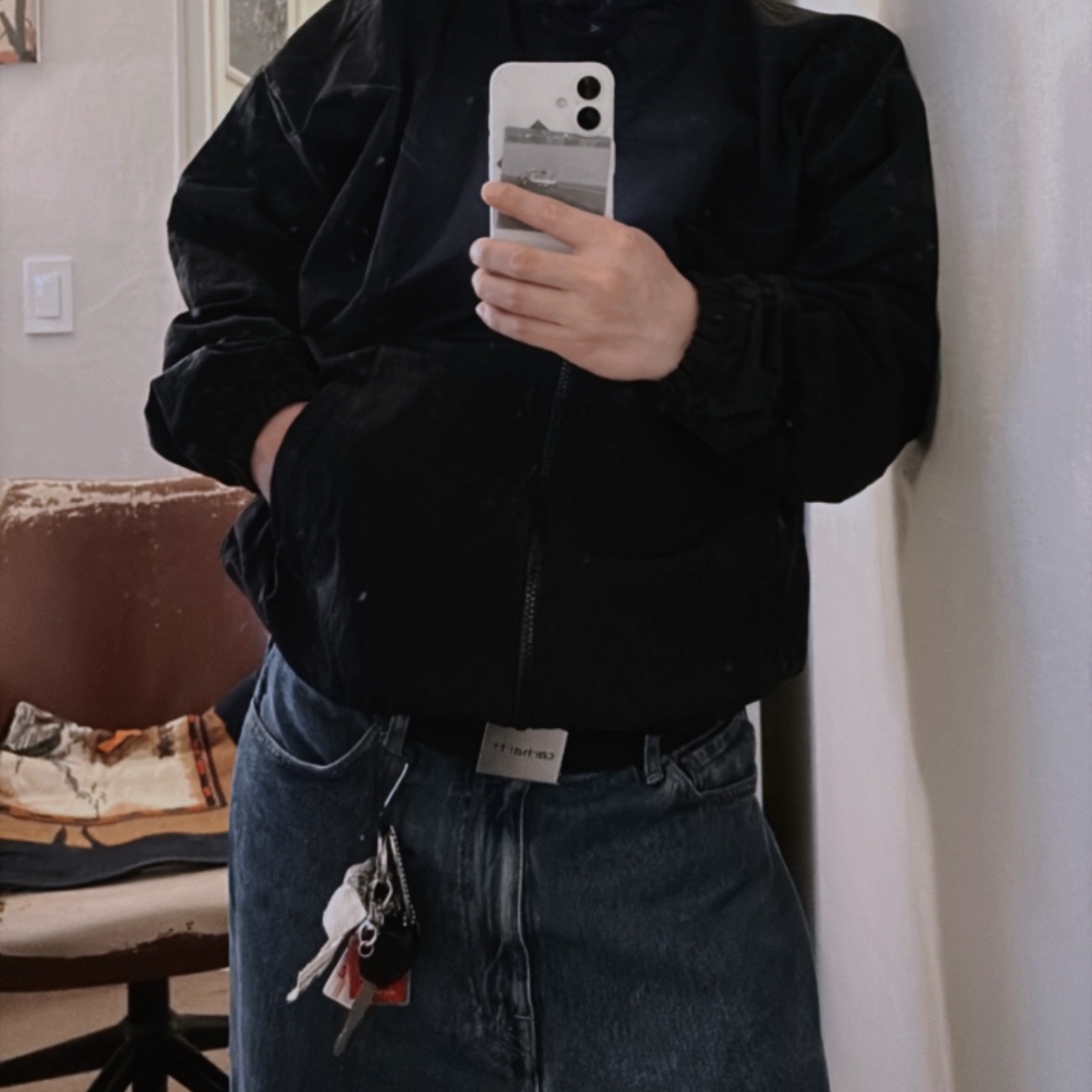 Yeezy x Gosha Rubchinskiy Vulture WB-01 Jacket Charcoal 착용 스타일 - 4