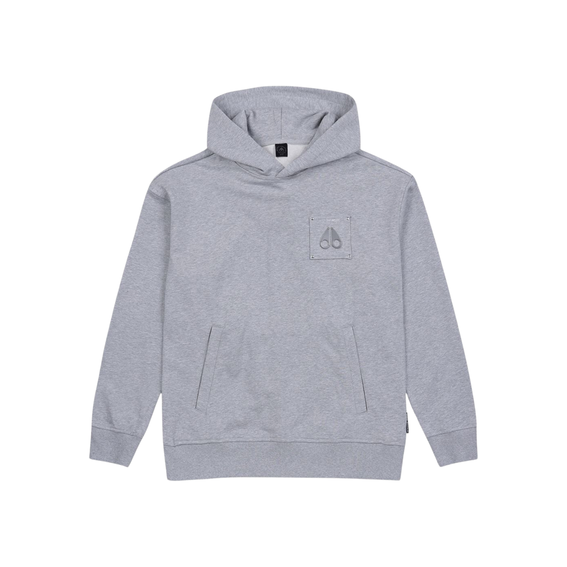 M13US662209 Moose Knuckles Logo Patch Hoodie Grey