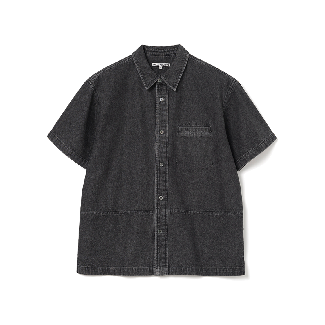 밀로 아카이브 이지 드롭 데님 셔츠 블랙