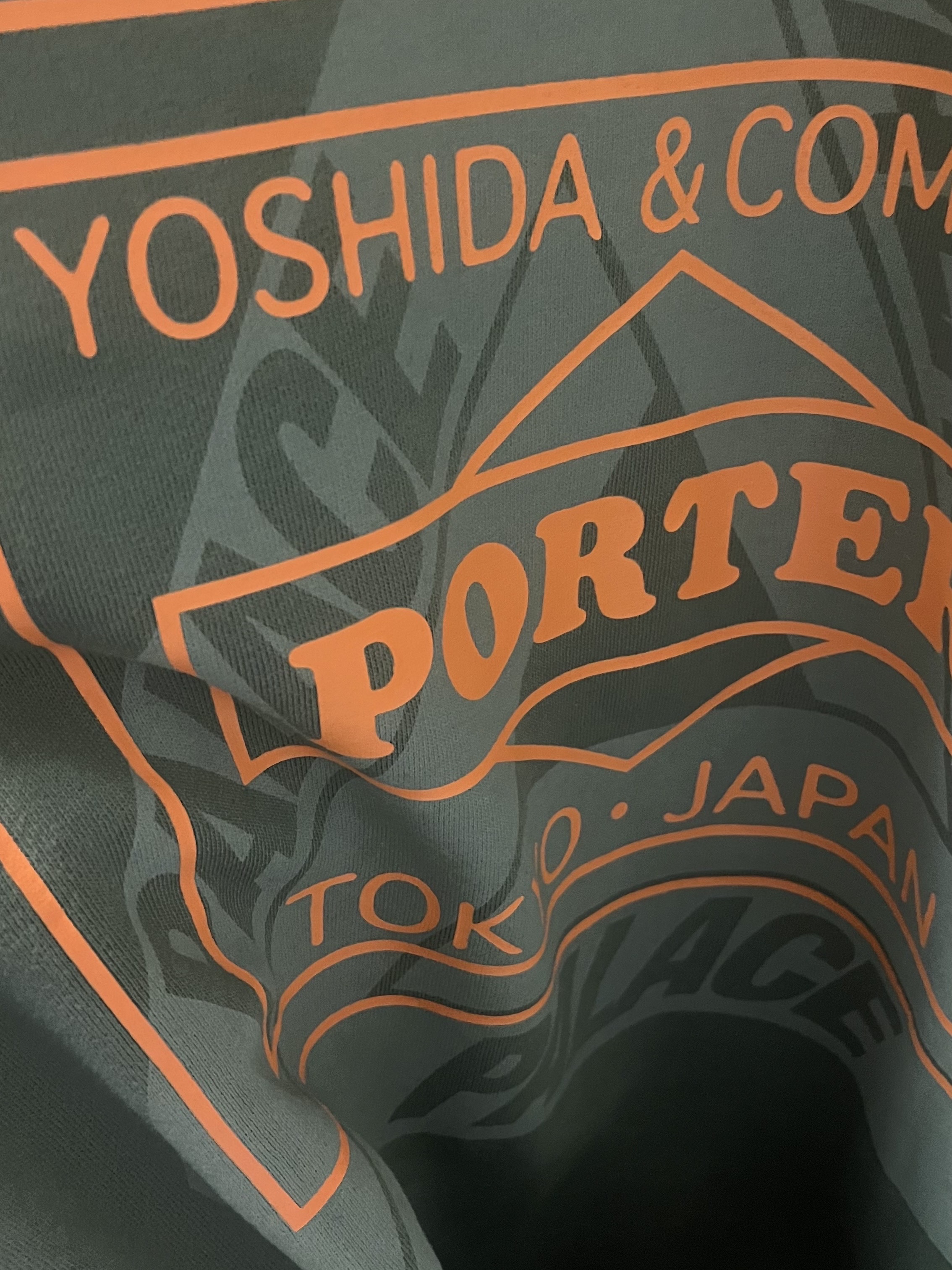 Palace x Porter Hoodie Olive - 24FW 착용 스타일 - 2