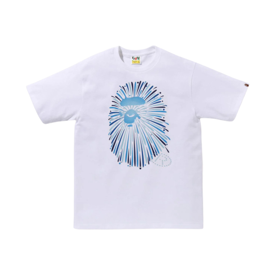 - BAPE Ape Head Firework T-Shirt #1 White Blue