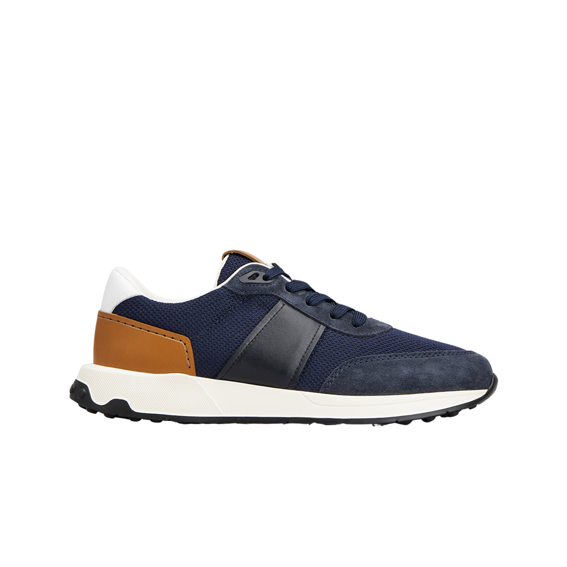 토즈 레더 테크니컬 패브릭 스니커즈 블루 브라운(Tod's Sneakers in Leather and Technical Fabric Blue Brown) - 1