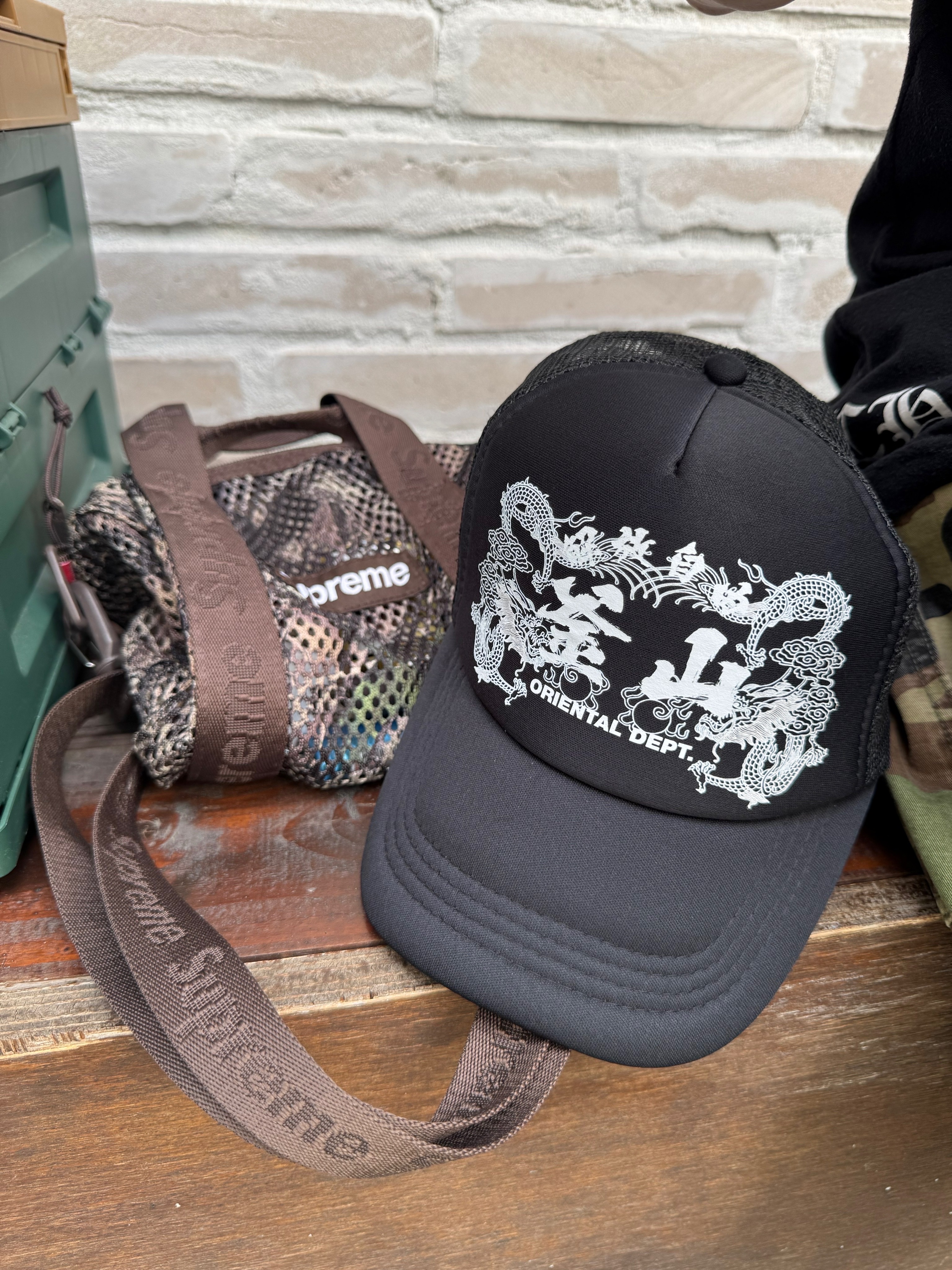 Supreme Mesh Mini Duffle Bag Truetimber Kanati Camo - 25SS, Scudo Vintage Cube Drop Necklace 착용 스타일 - 6