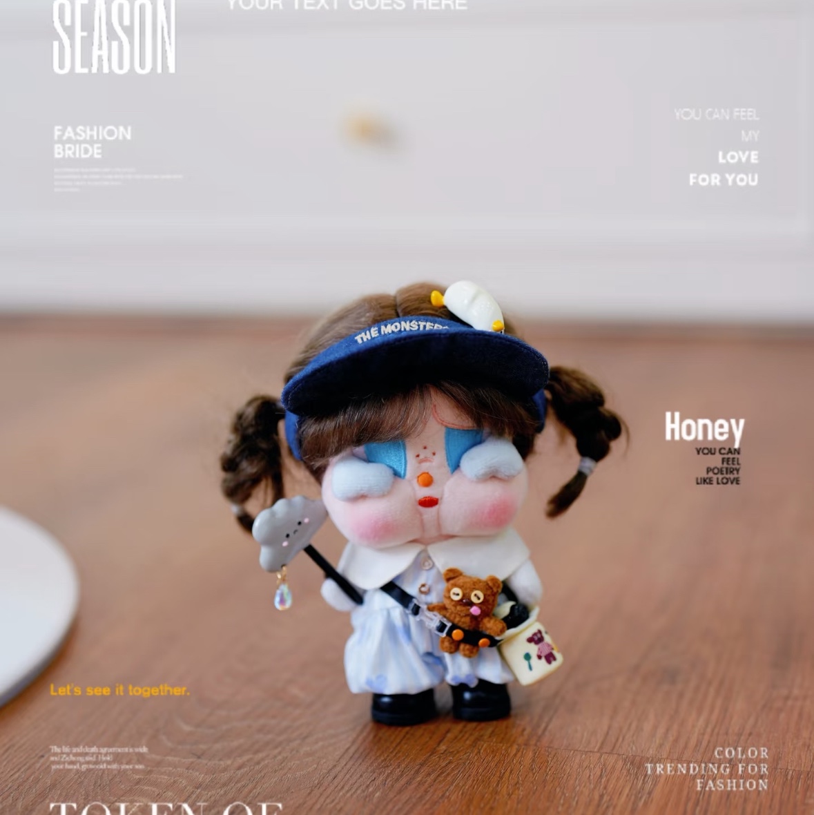 Pop Mart Crybaby Shiny Shiny Series Plush Pedant Blister Pack 착용 스타일