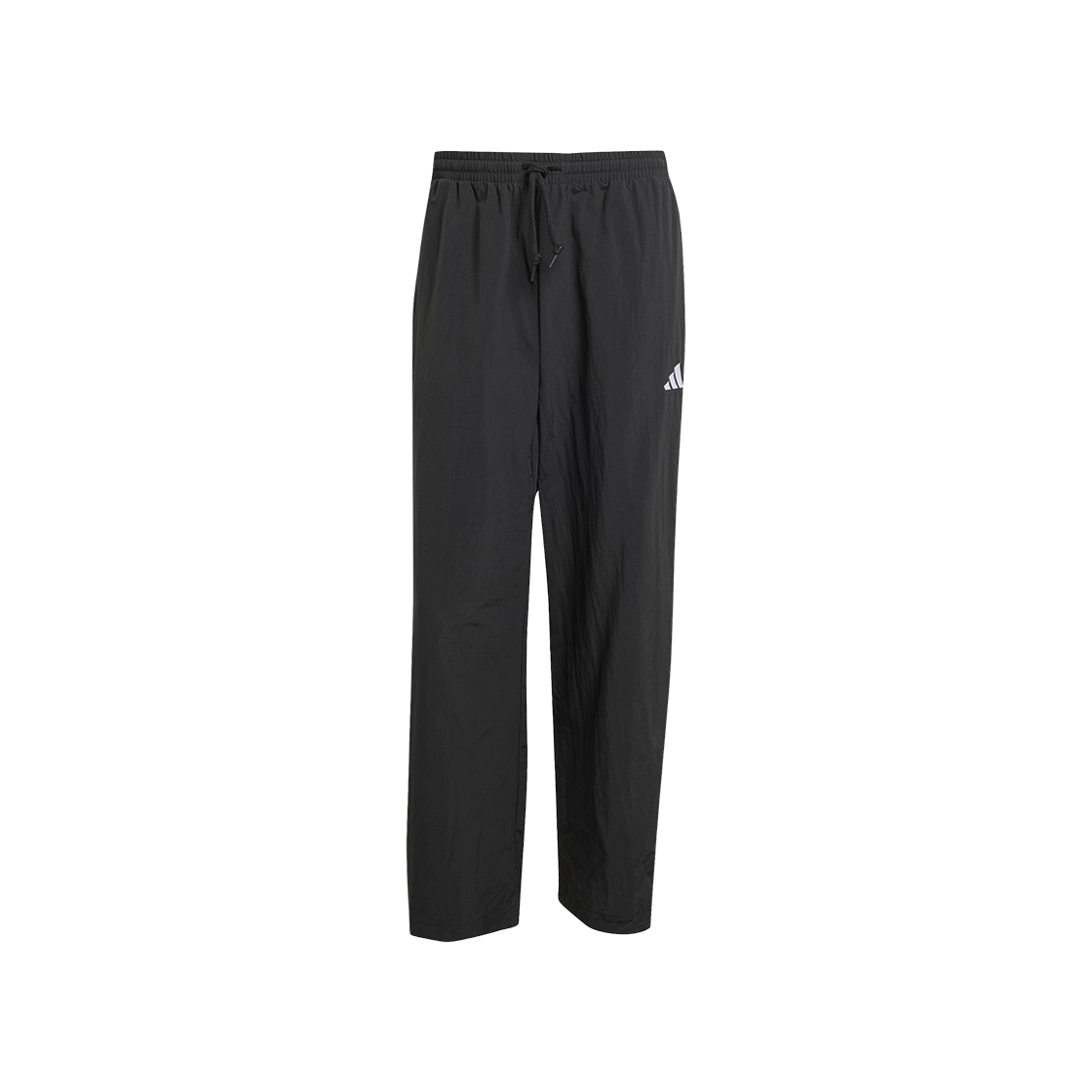 JM1778 Adidas Essentials Small Logo Woven Open Hem Pants Black White - KR Sizing
