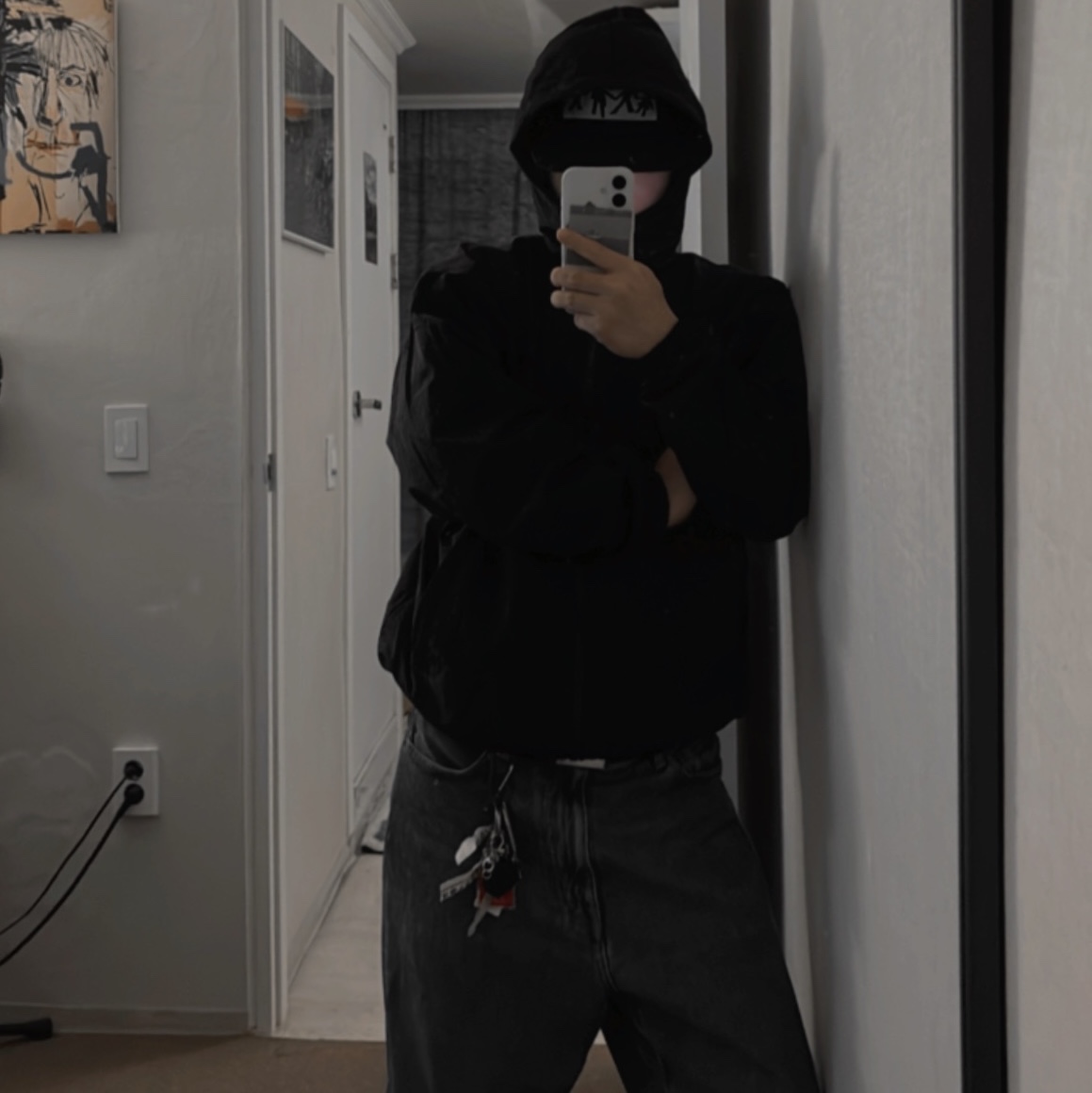 Yeezy x Gosha Rubchinskiy Vulture WB-01 Jacket Charcoal 착용 스타일 - 1