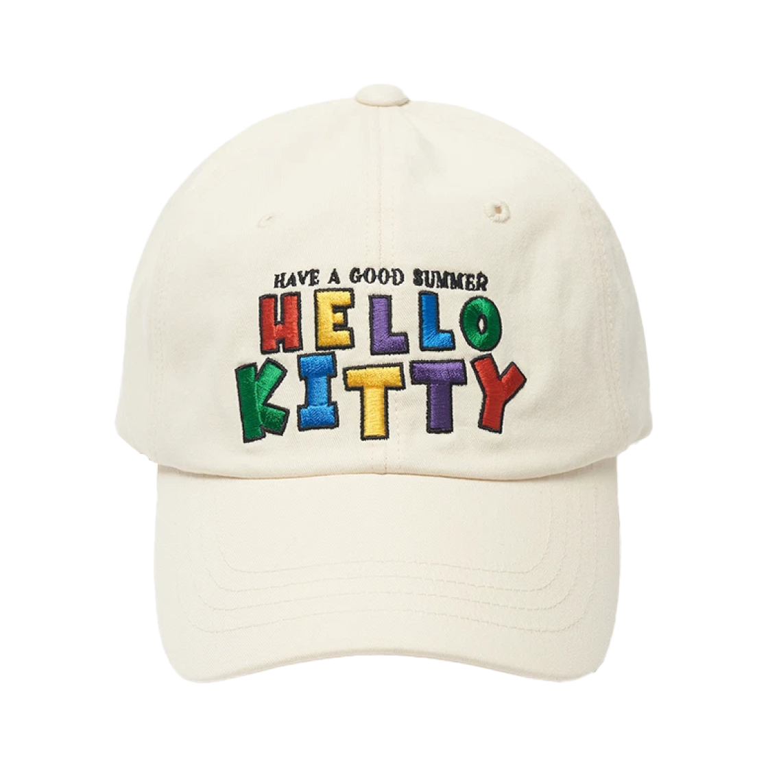 파르벵 x 태닝 헬로 키티 자수 볼캡 아이보리(Farven x Tanning Hello Kitty Embroidered Ball Cap Ivory)