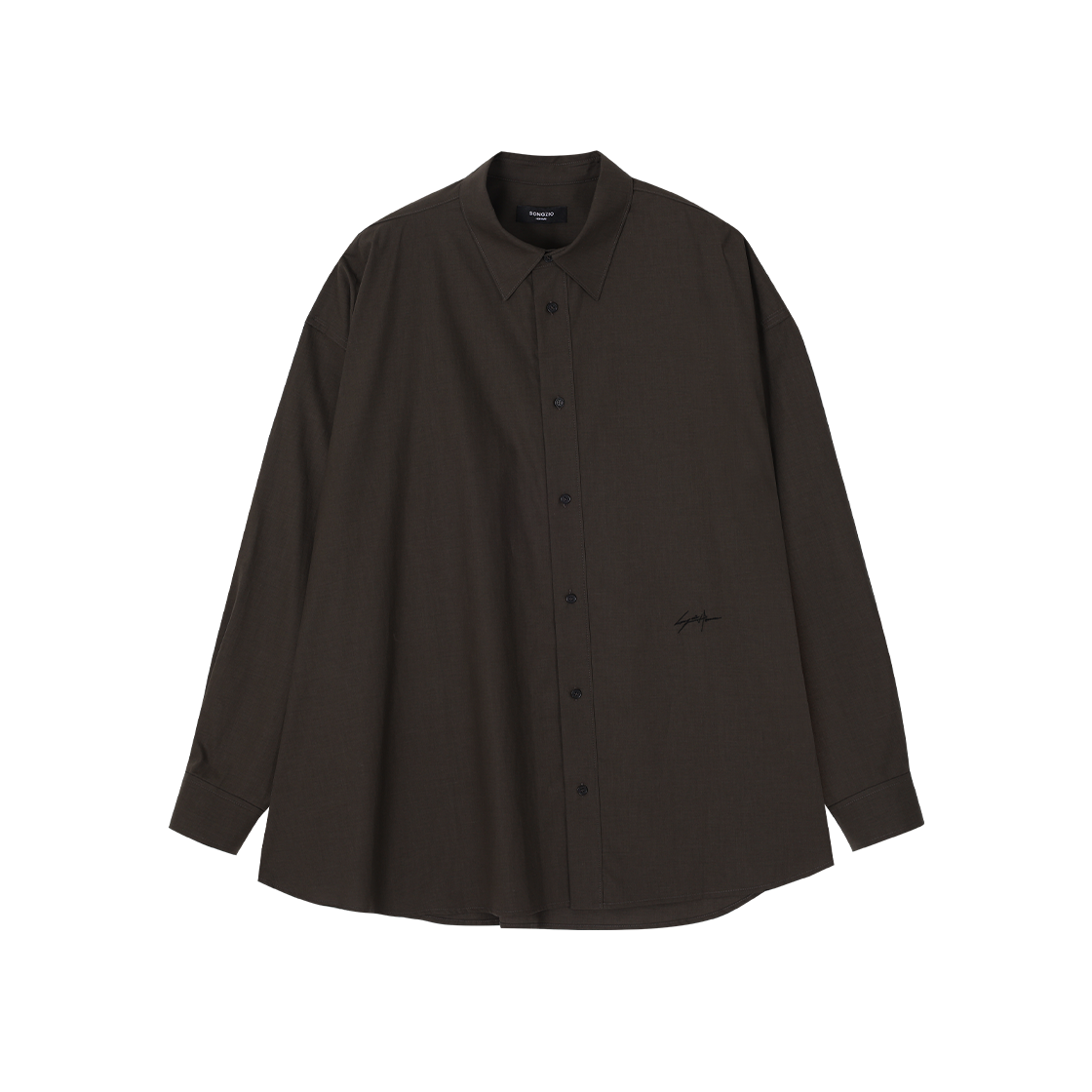 송지오옴므 오토그래프 바이어스 드레이프 셔츠 브라운