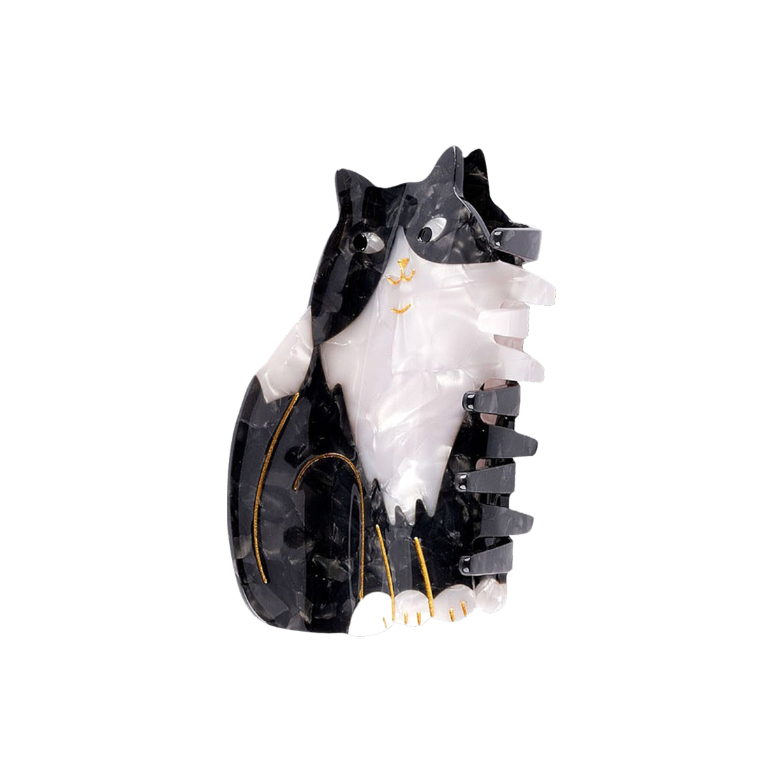 쿠쿠수제뜨 턱시도 고양이 헤어집게핀(Coucou Suzette Black And White Cat Hairclaw)