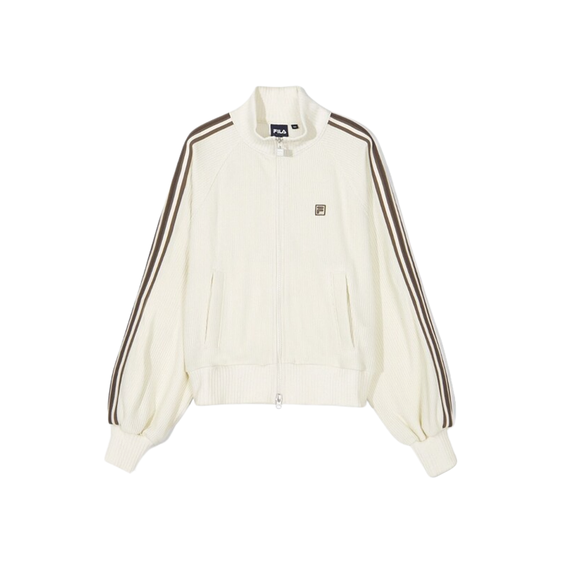 (W) 휠라 1911 니트 트랙 집업 화이트 크림((W) Fila 1911 Knit Track Zip Up White Cream)